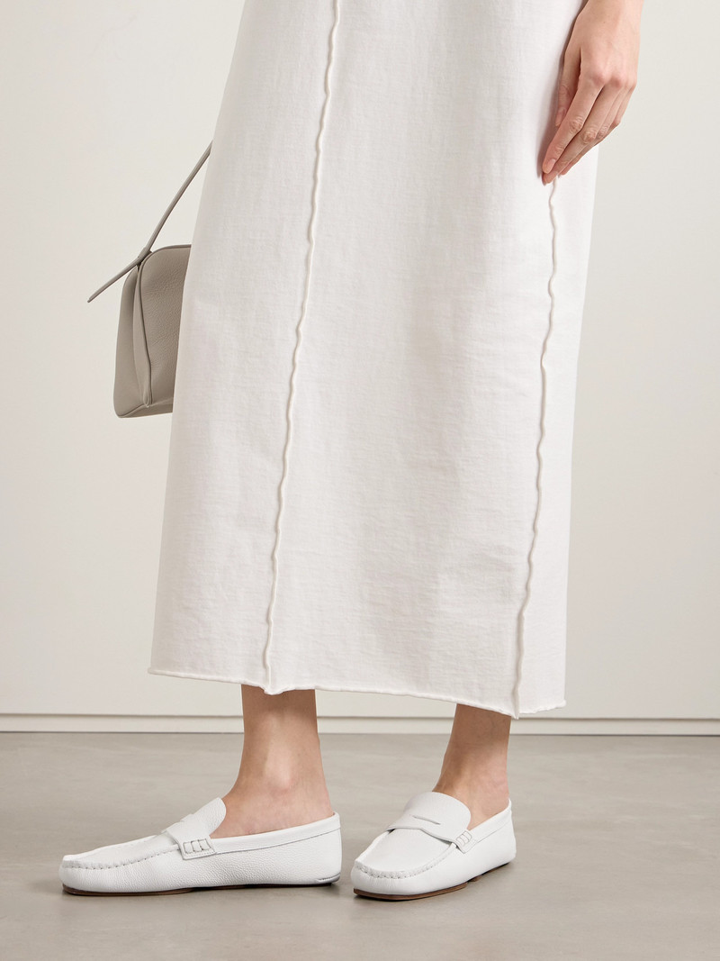 KHAITE Billy Textured-leather Loafers outlook