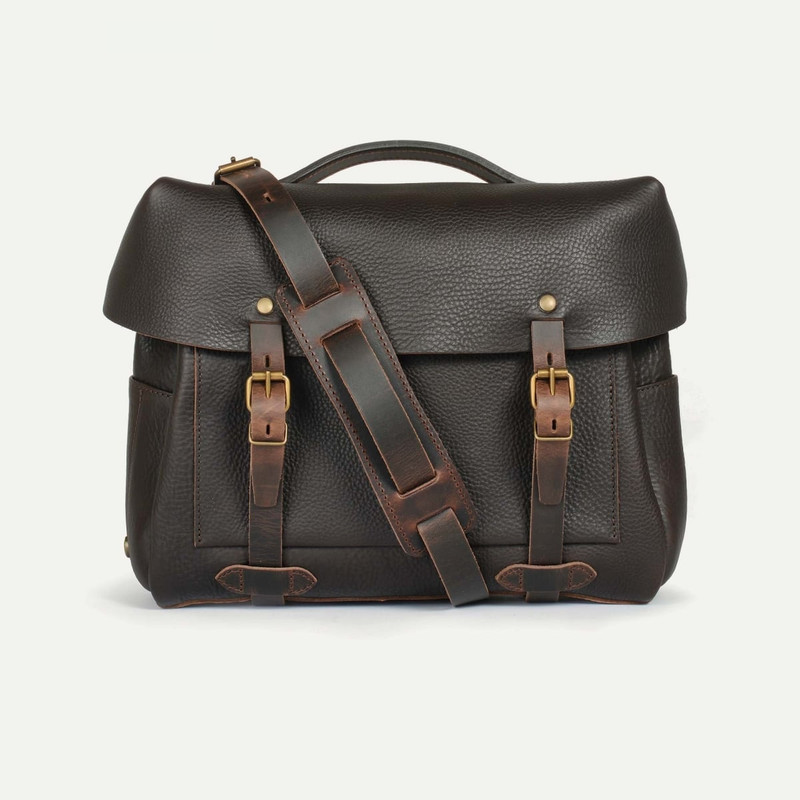 HEROES ECLAIR BAG - BROWN LEATHER MOTORCYCLE BAG 1