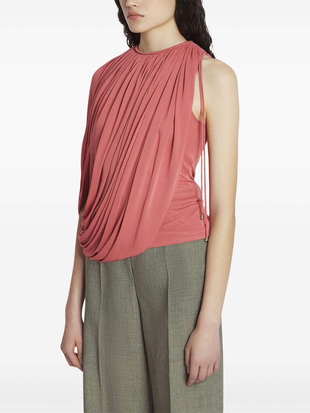 draped jersey top - 3