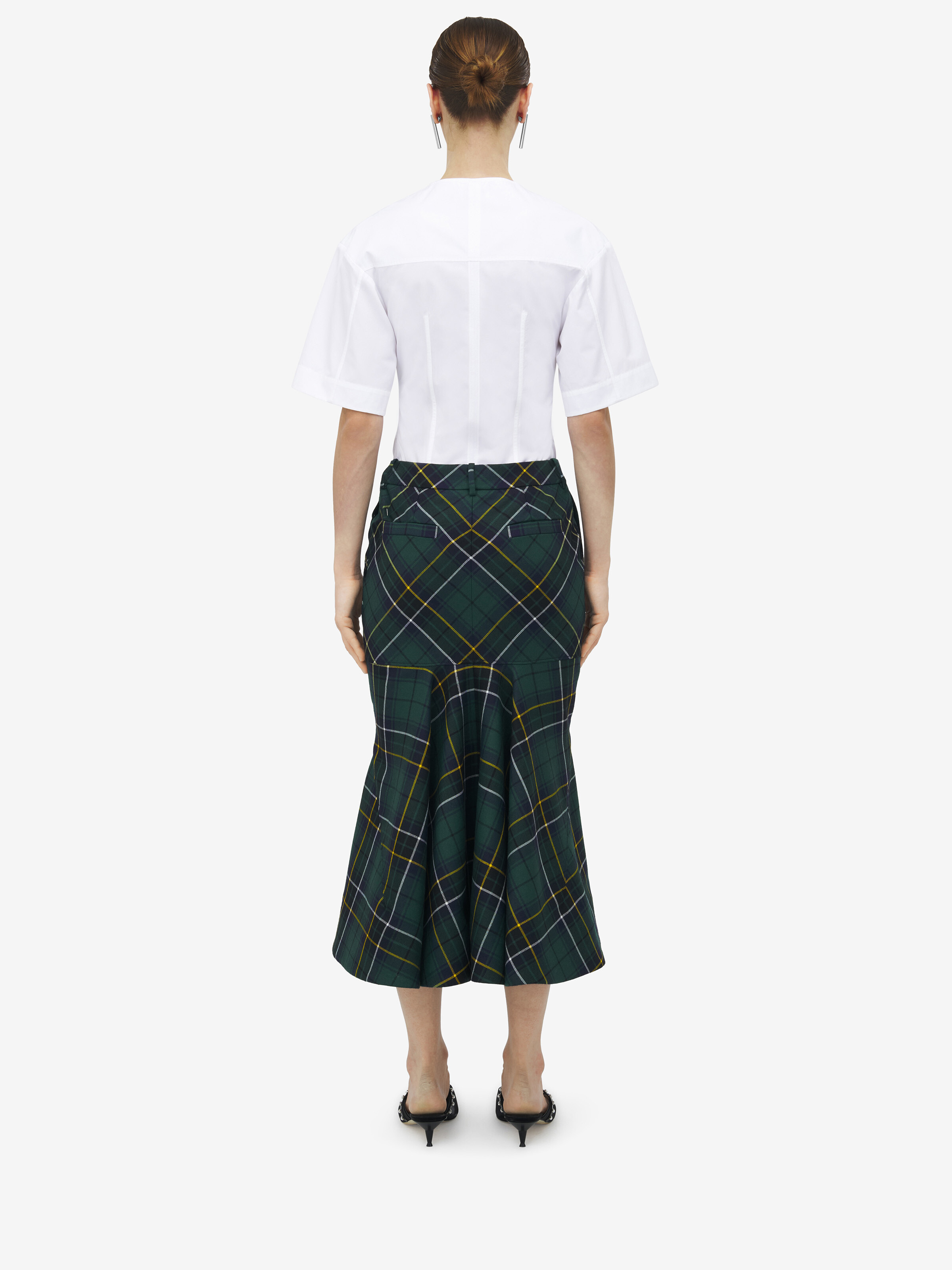 Kickback Wool Tartan Skirt - 4