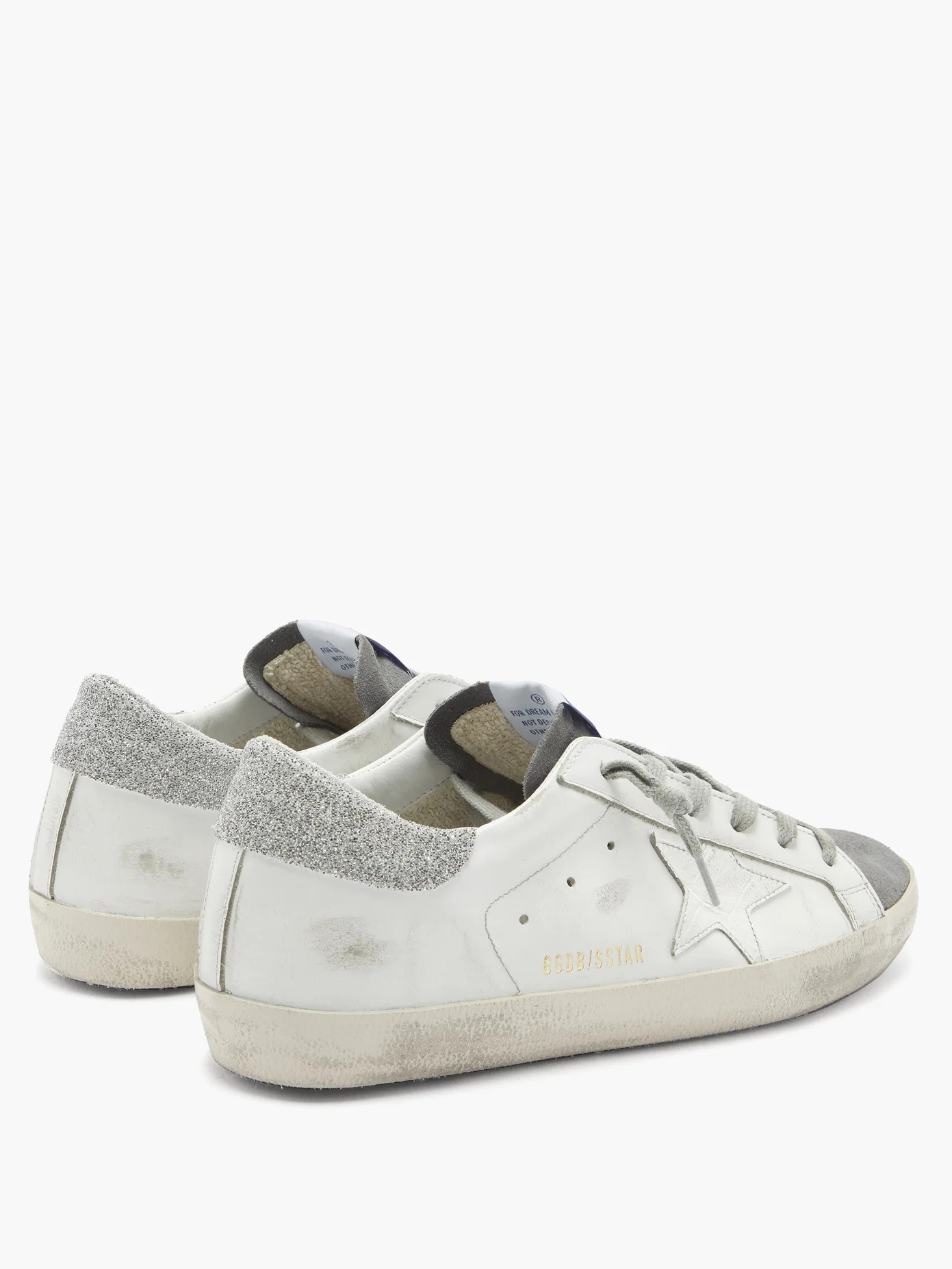 Superstar glitter-panelled leather trainers - 4