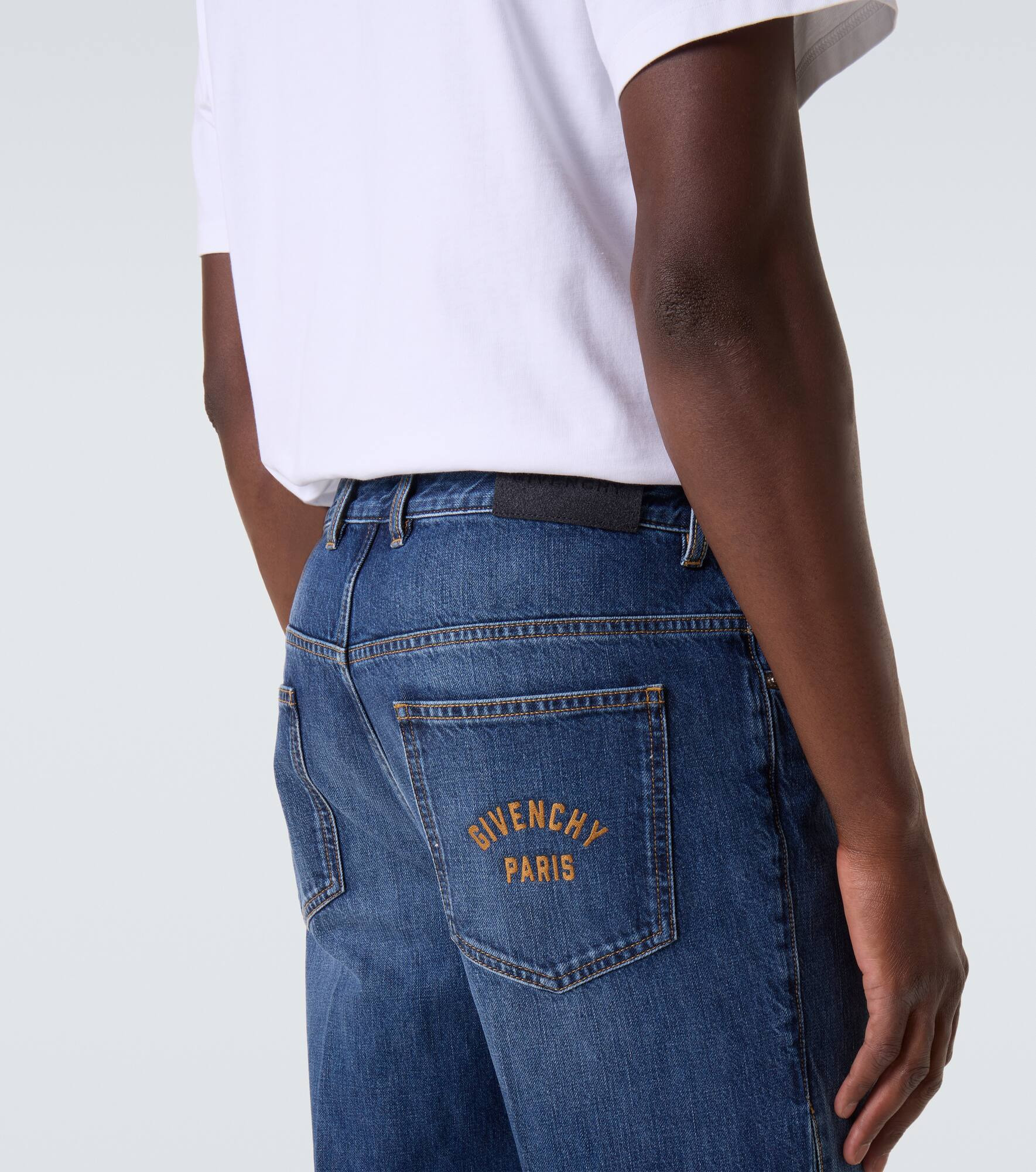Faded mid-rise straight jeans - 5