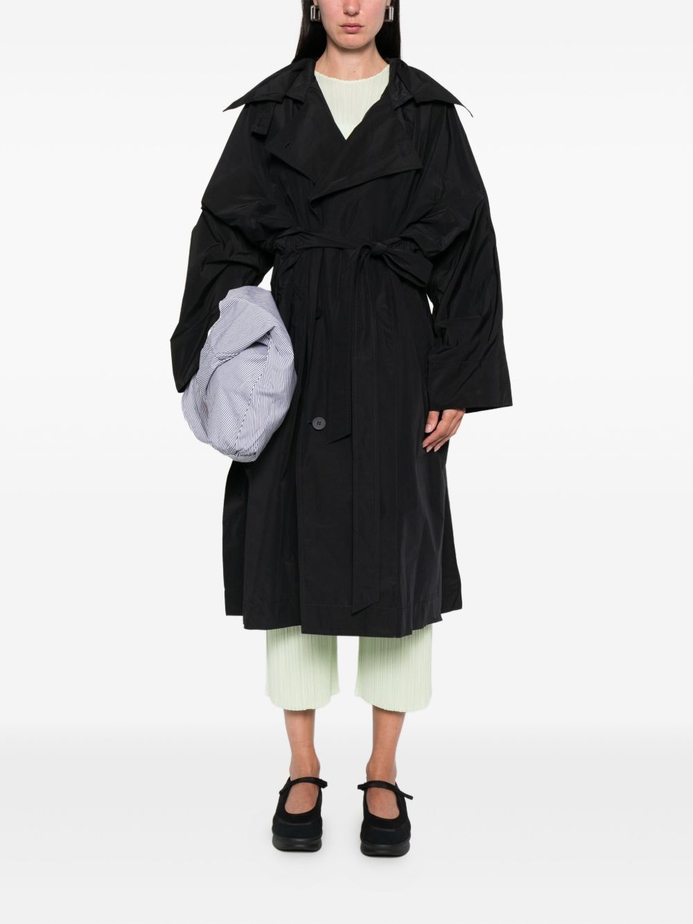 belted trench coat - 2