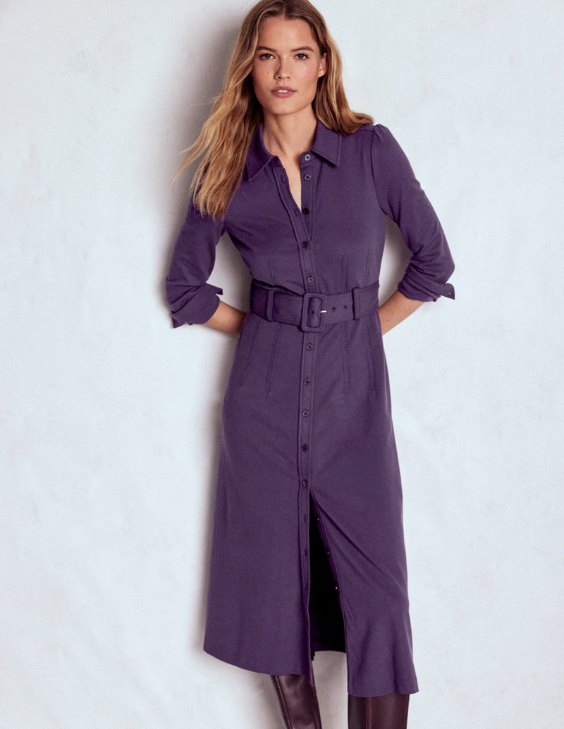 Anita Long Sleeve Shirt Dress-Blackberry 6
