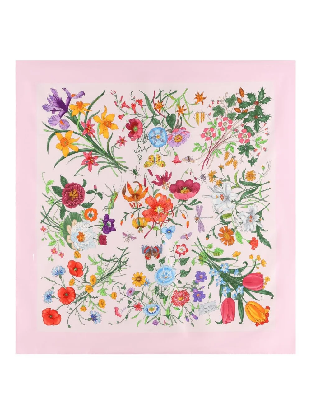 floral-print silk scarf - 1