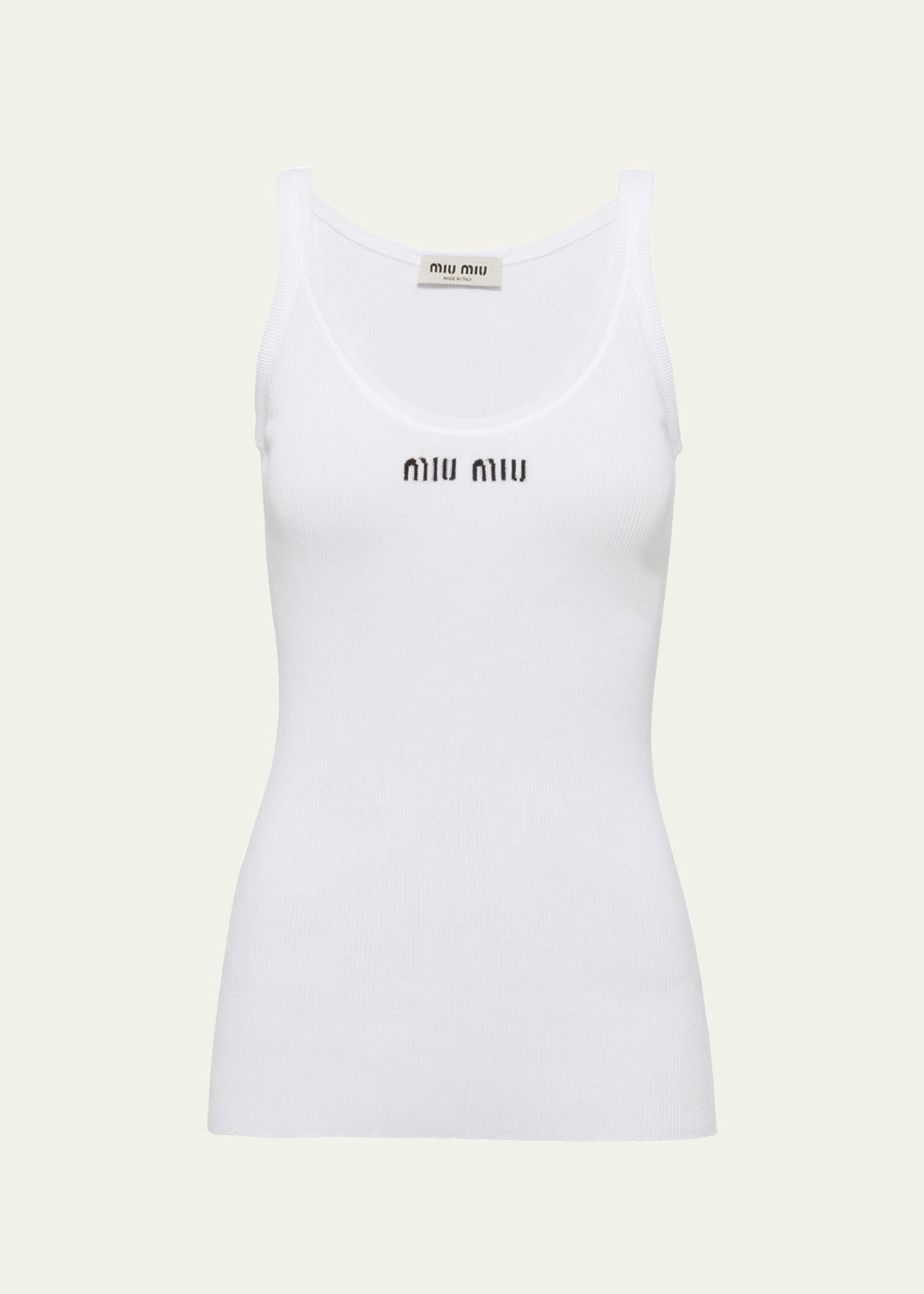 Intarsia Logo Rib Tank Top - 2