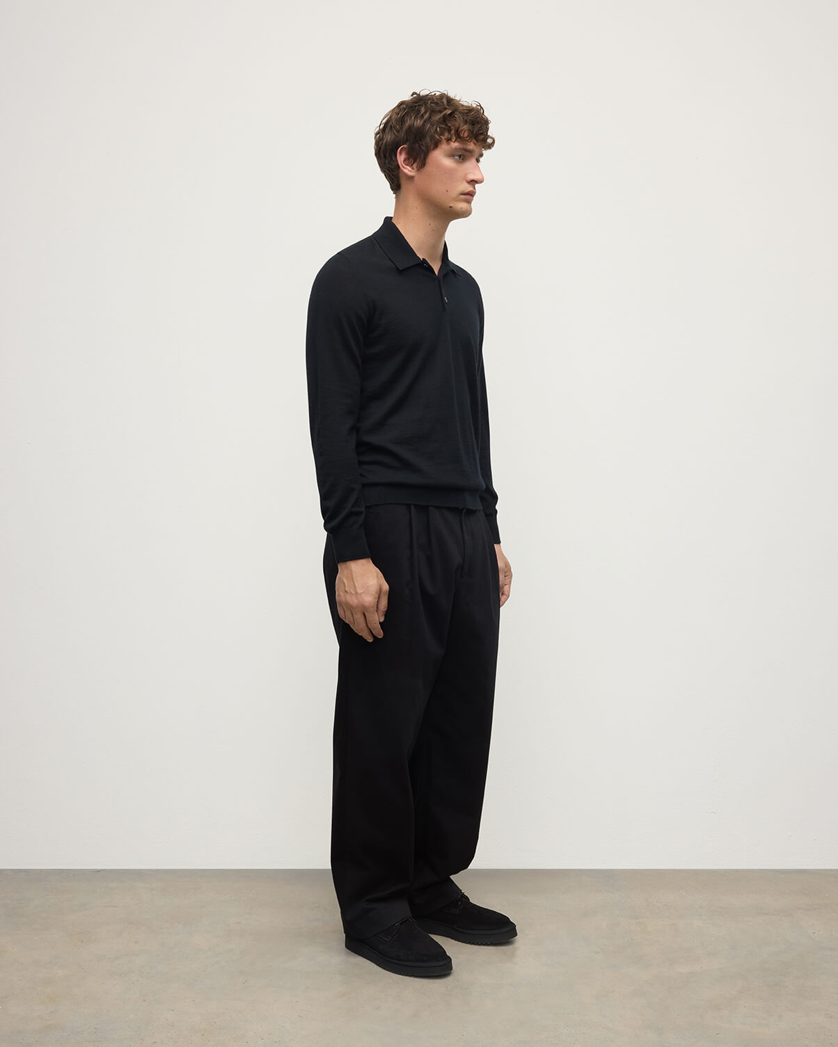Black Cashmere Polo Shirt - 3
