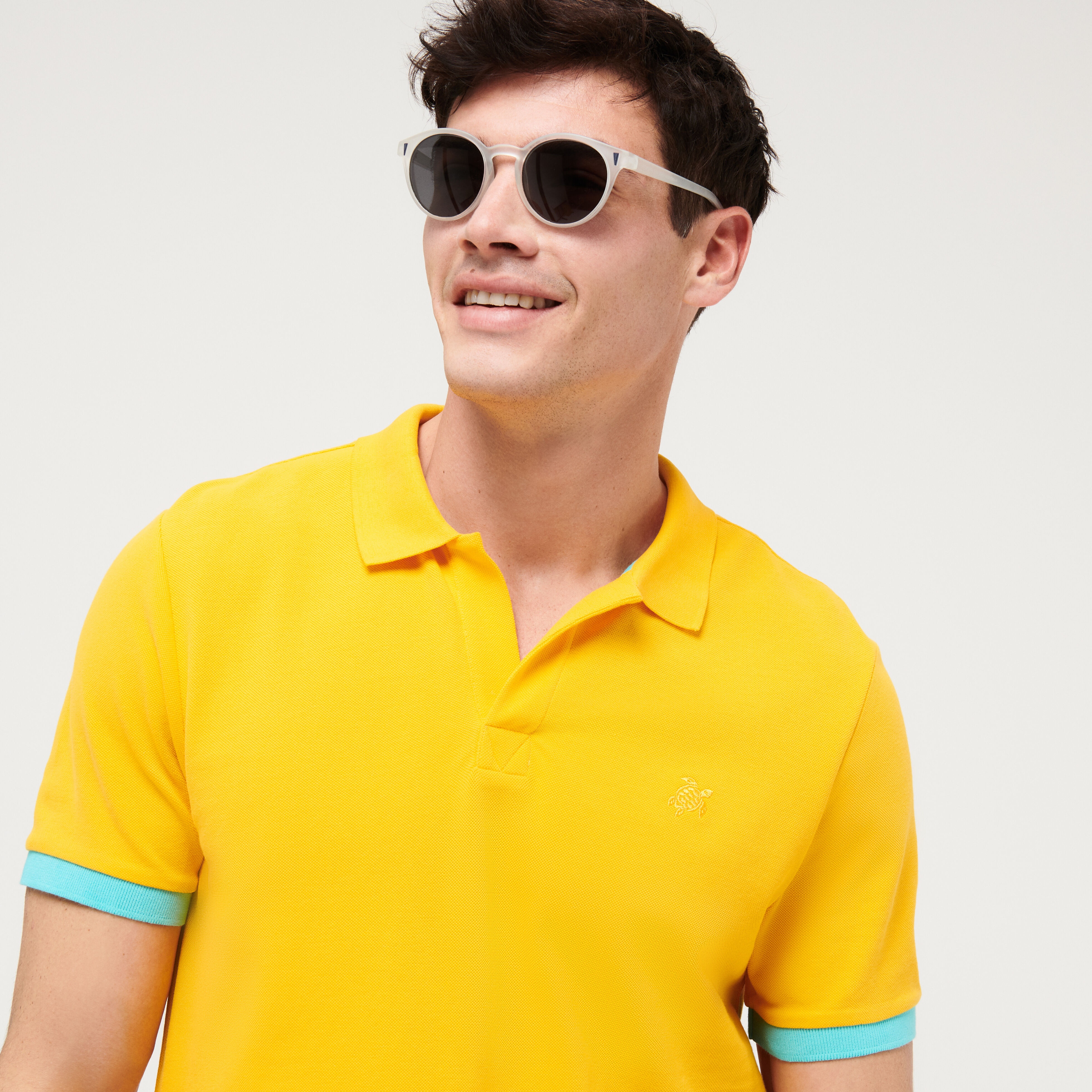 Men Cotton Pique Polo Shirt Solid - 6