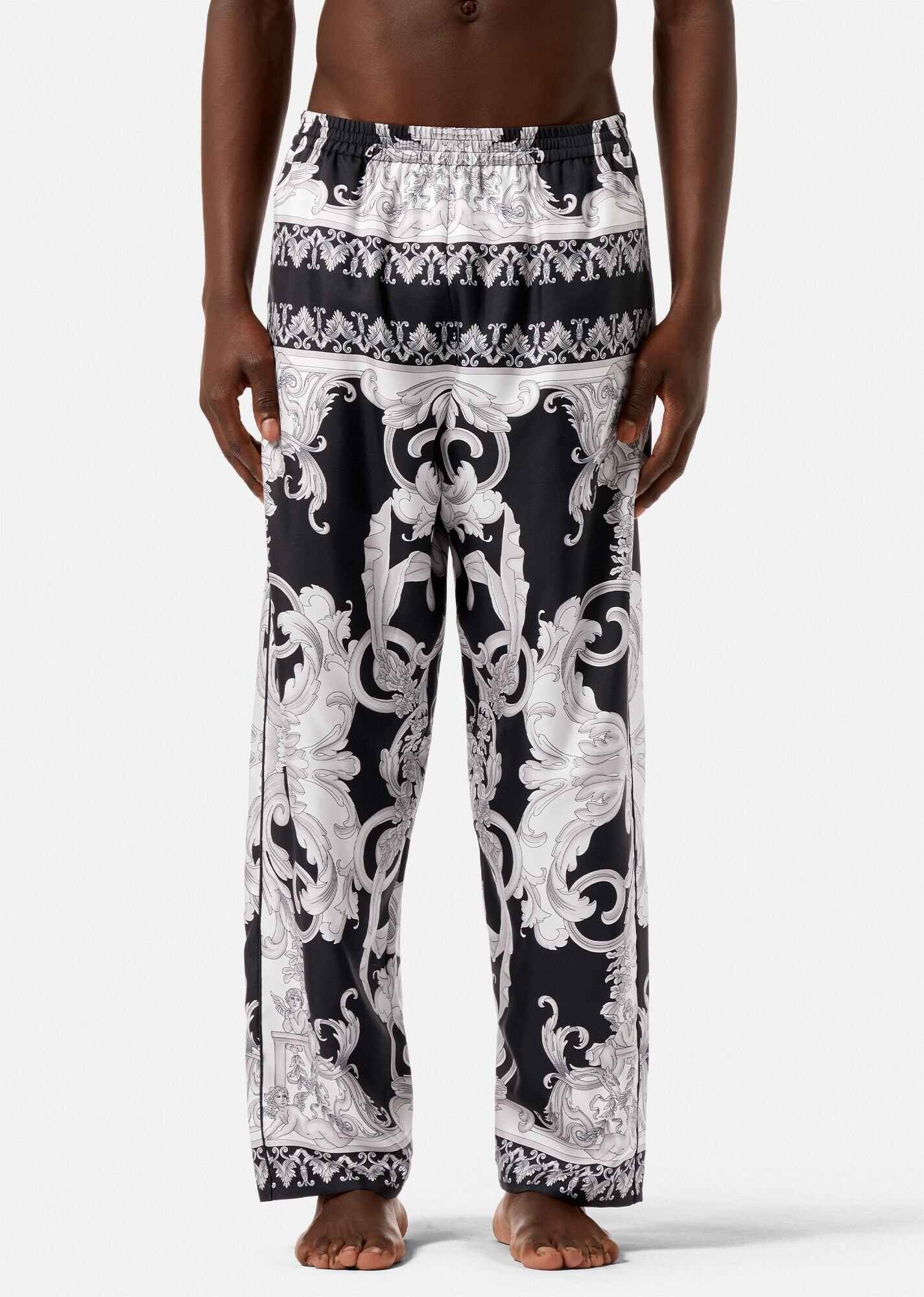 Silver Baroque Silk Pyjama Bottoms - 3