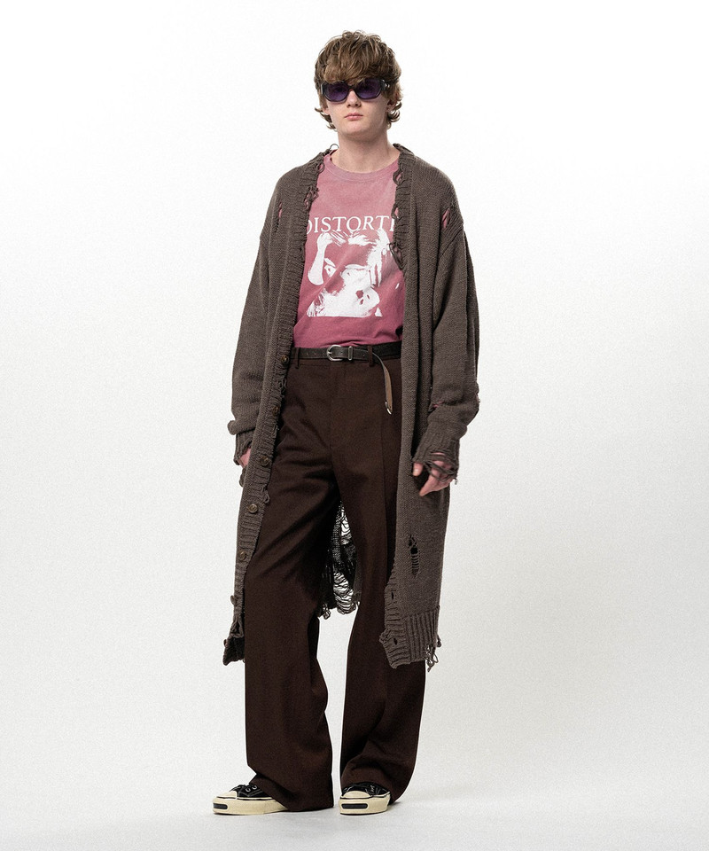Damaged Low Gauge Long Cardigan 11