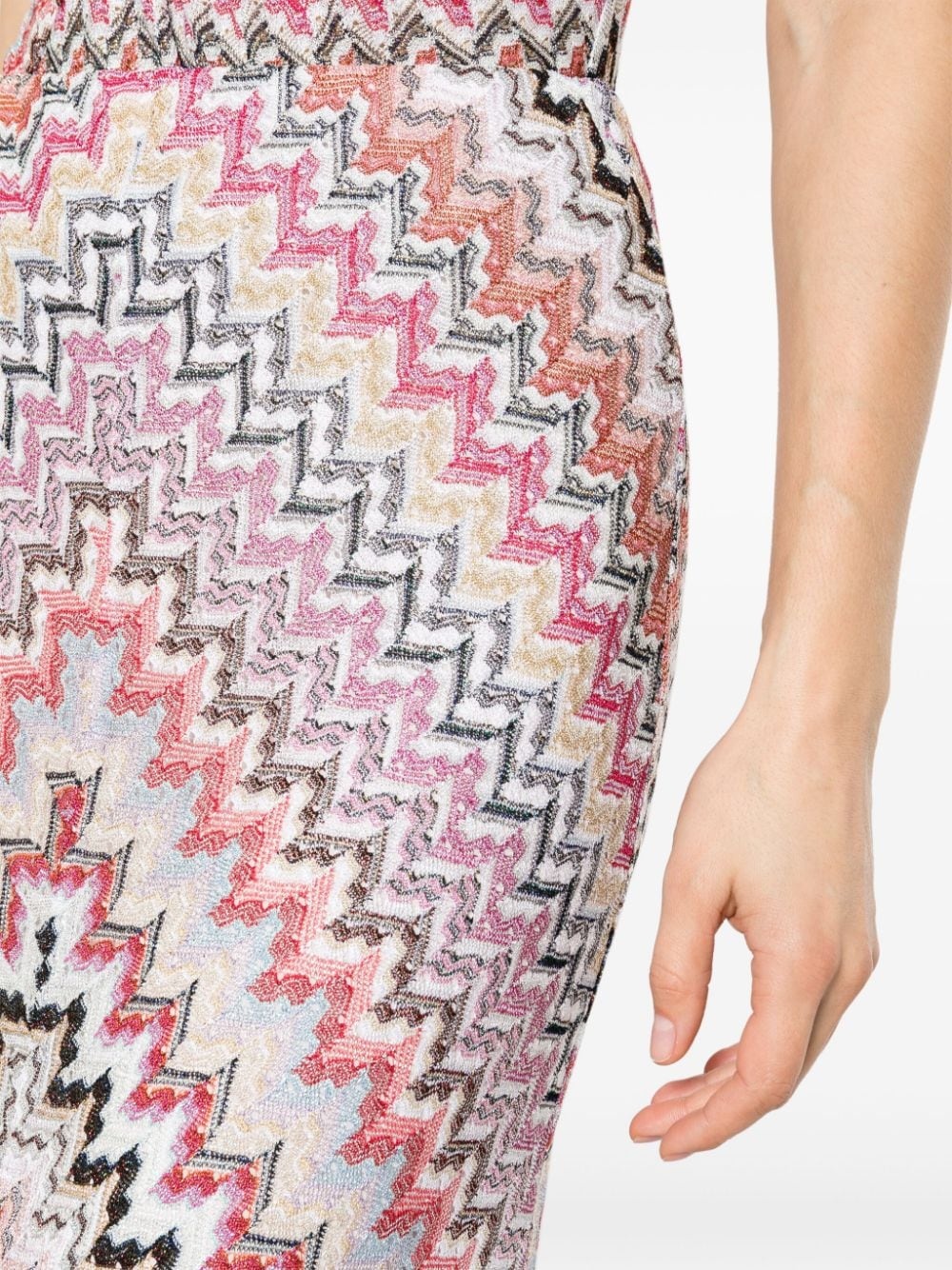 zigzag-woven long-length skirt - 5