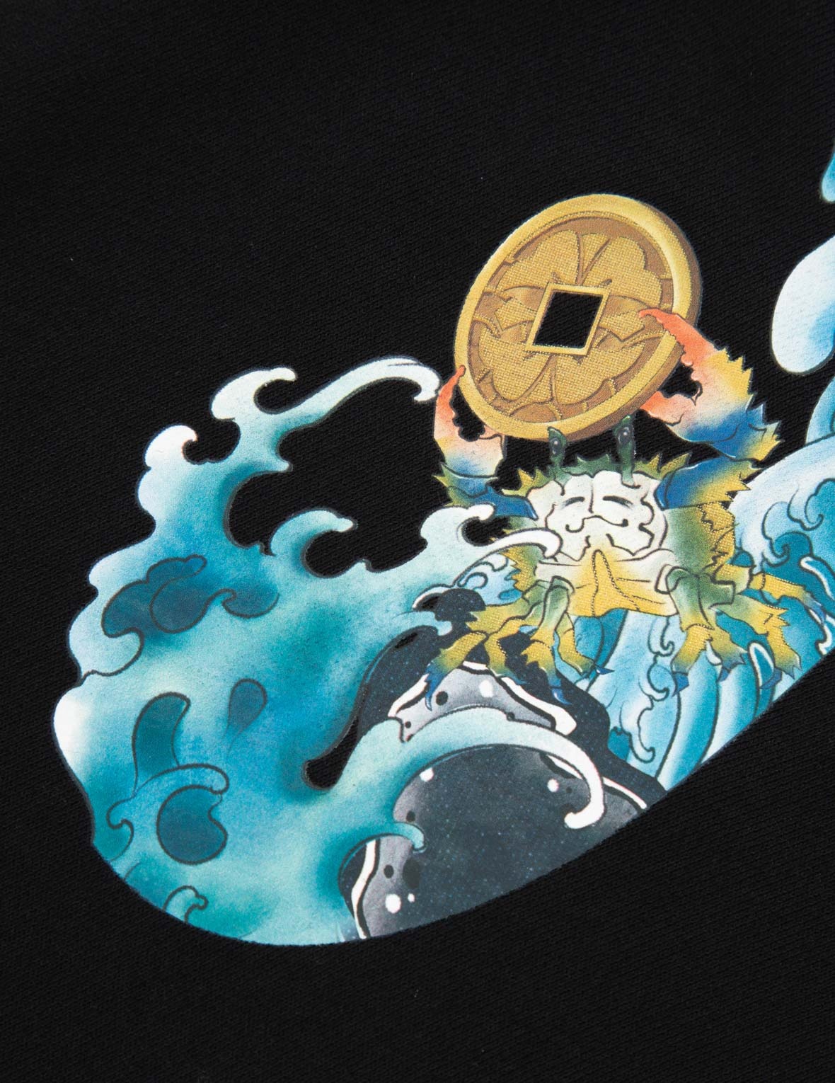 “THE GOD OF FORTUNE RIDING WAVES” 3D DAICOCK PRINT SWEATSHIRT - 11