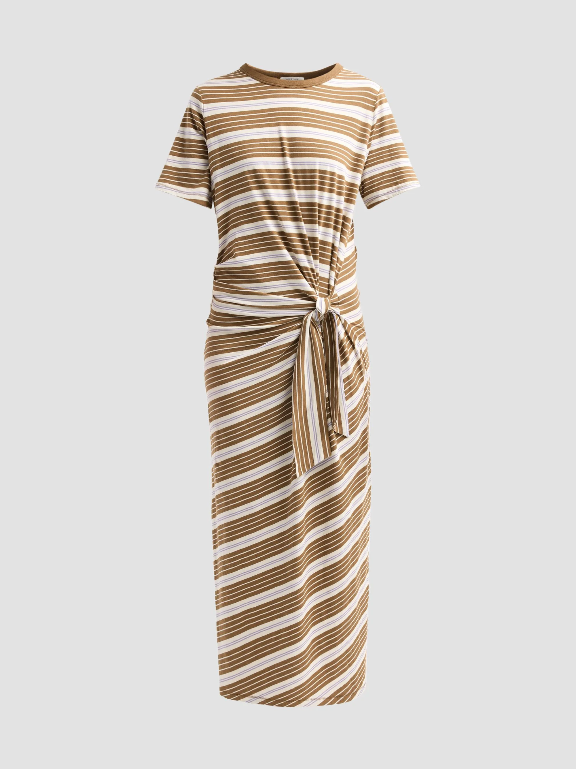 Women's The Slub Striped T-Shirt Midi-Dress - Brown Multi - 1