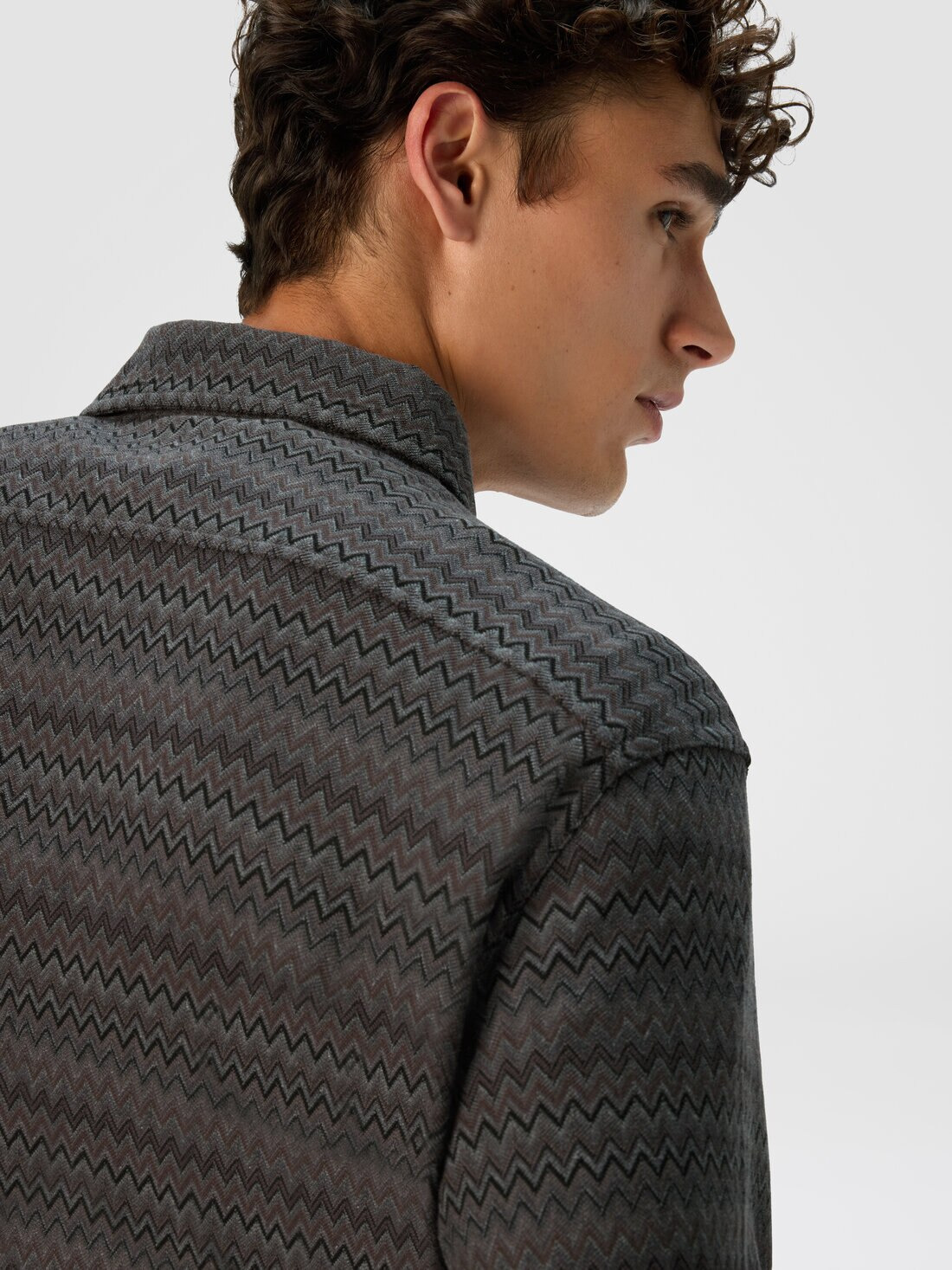 Shirt with Micro Zigzag Tone on Tone - 5
