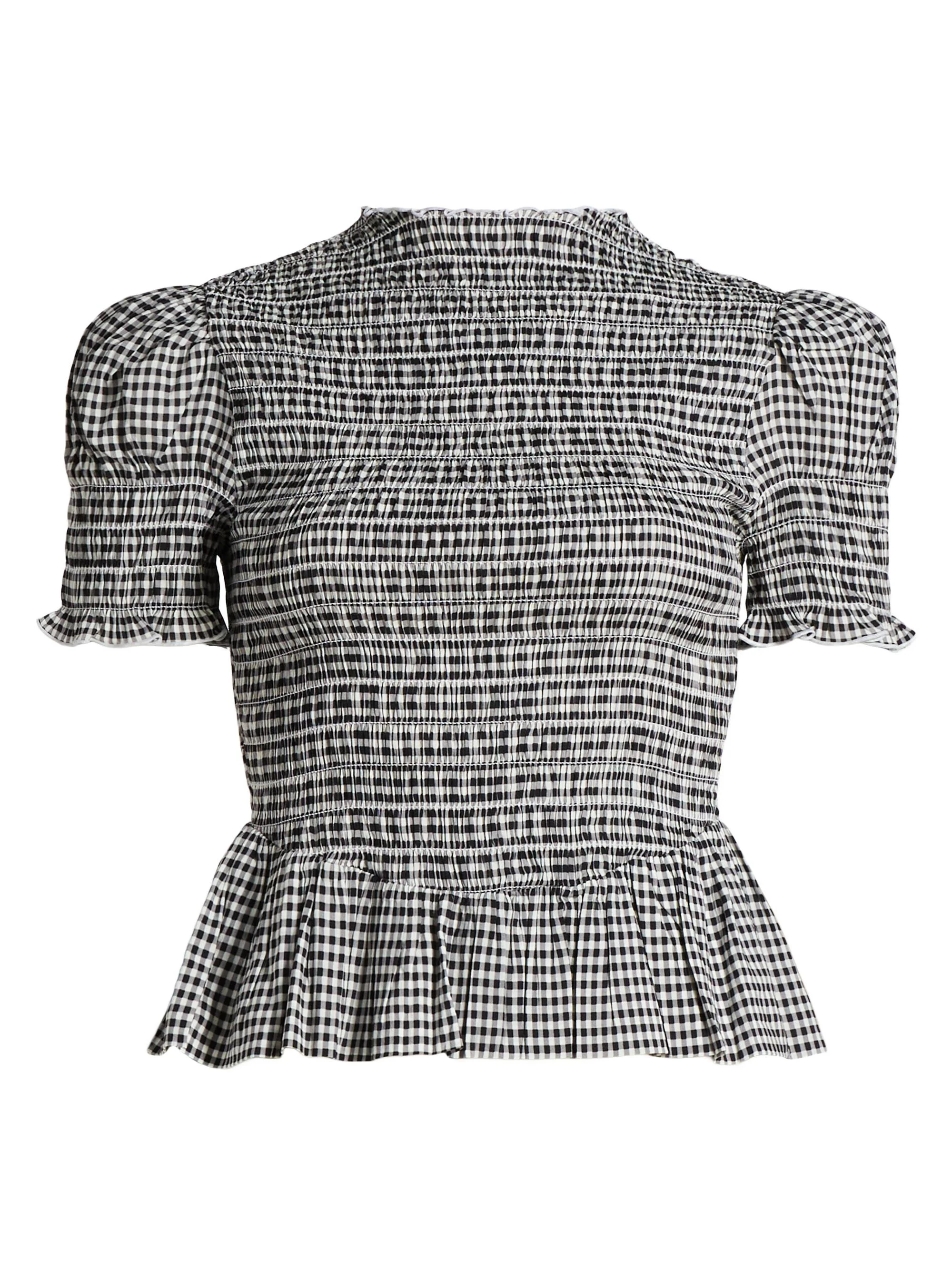 Women's Aggie Gingham Check Peplum Top - Remy Check - 1