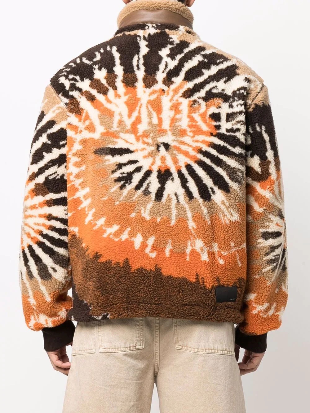 tie-dye pattern fleece jacket - 4