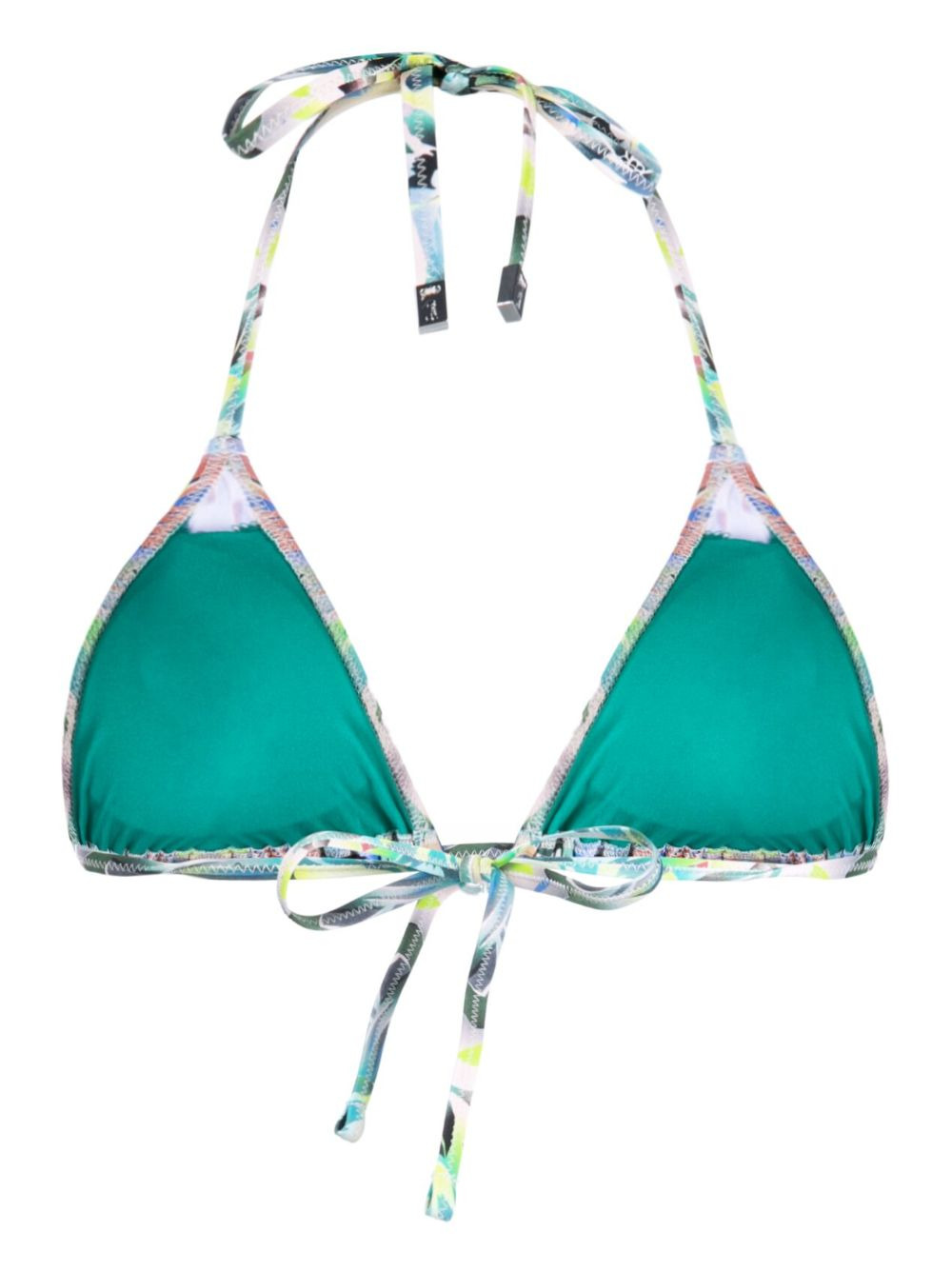 tropical-print bikini top - 2