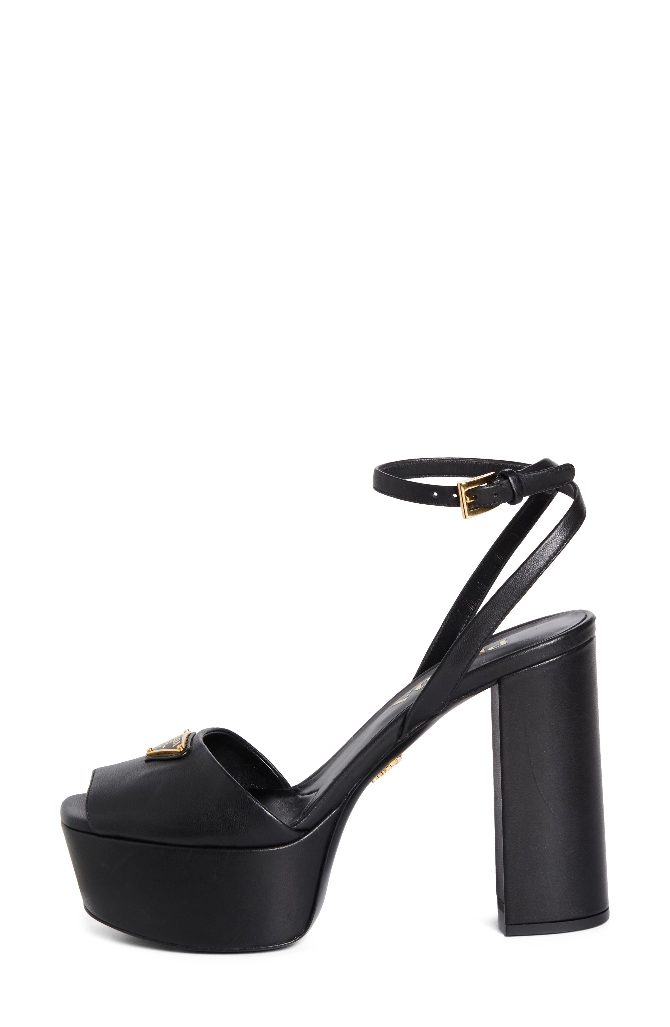 Prada Logo Platform Sandal in Nero at Nordstrom - 3