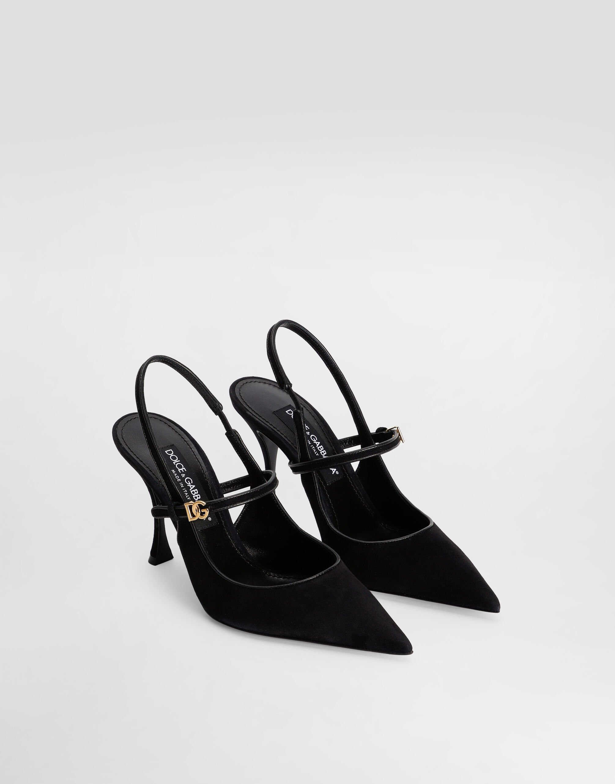 Suede and nappa leather slingback - 2
