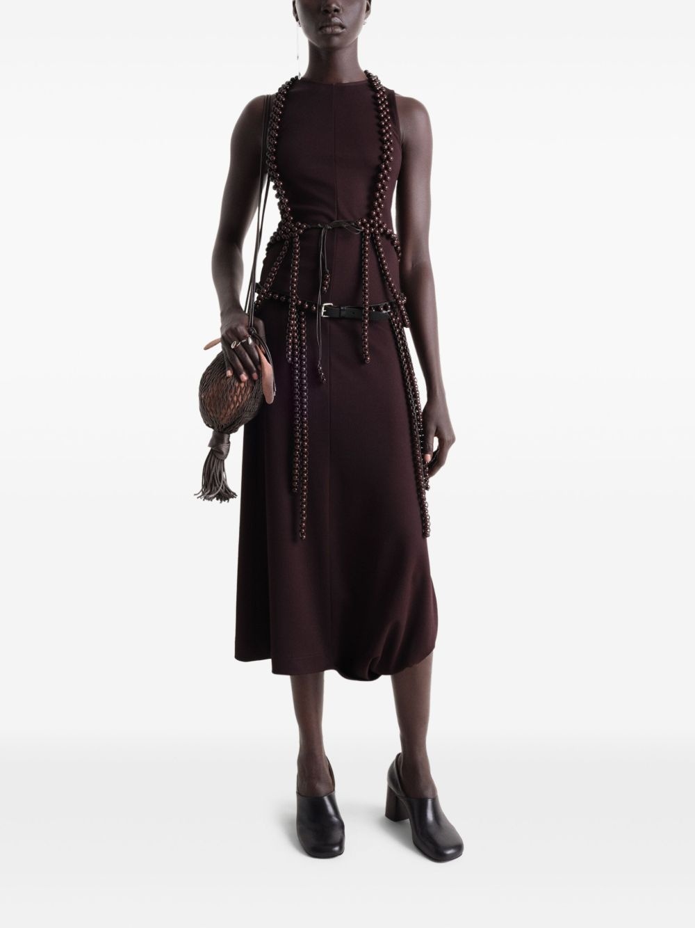 twisted-hem midi dress - 2
