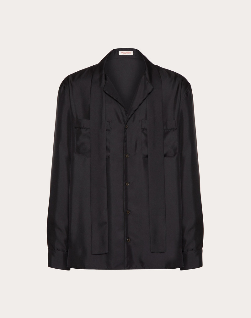 SILK PAJAMA SHIRT WITH SCARF COLLAR 1