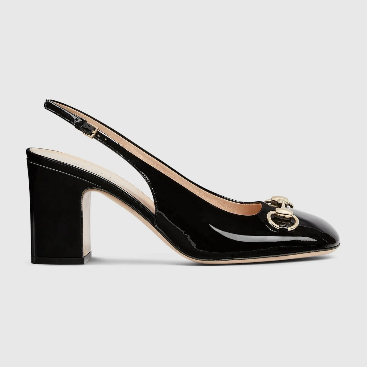 Gucci Horsebit Patent Leather Slingback - 1