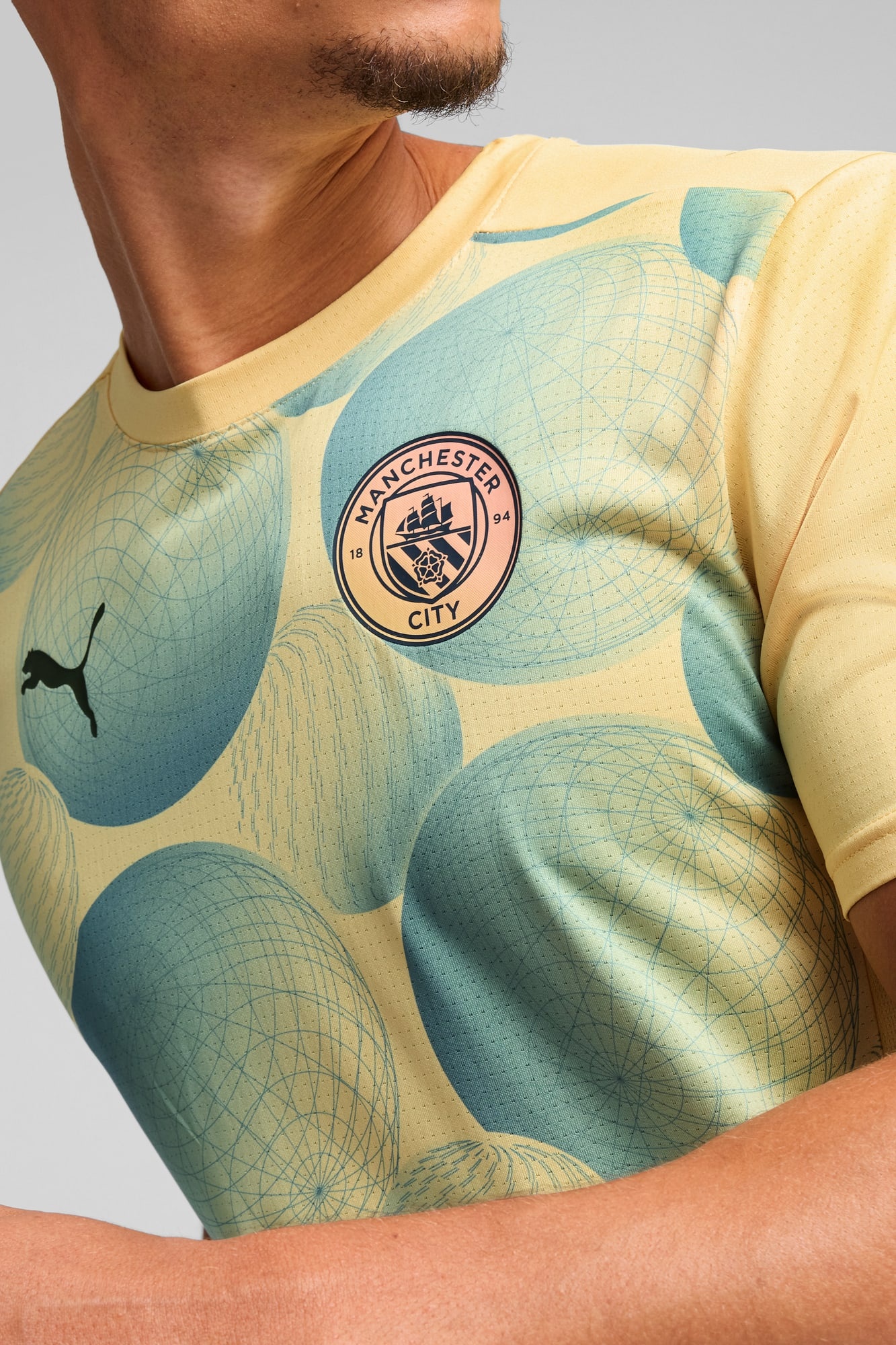 Manchester City Pre-Match Men's Short Sleeve Jersey - 4