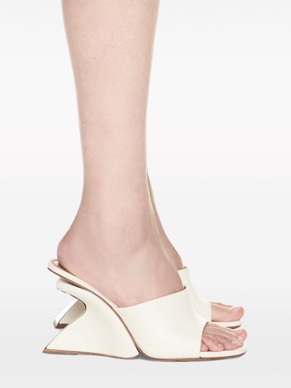 Jug wedge-heel leather mules - 6