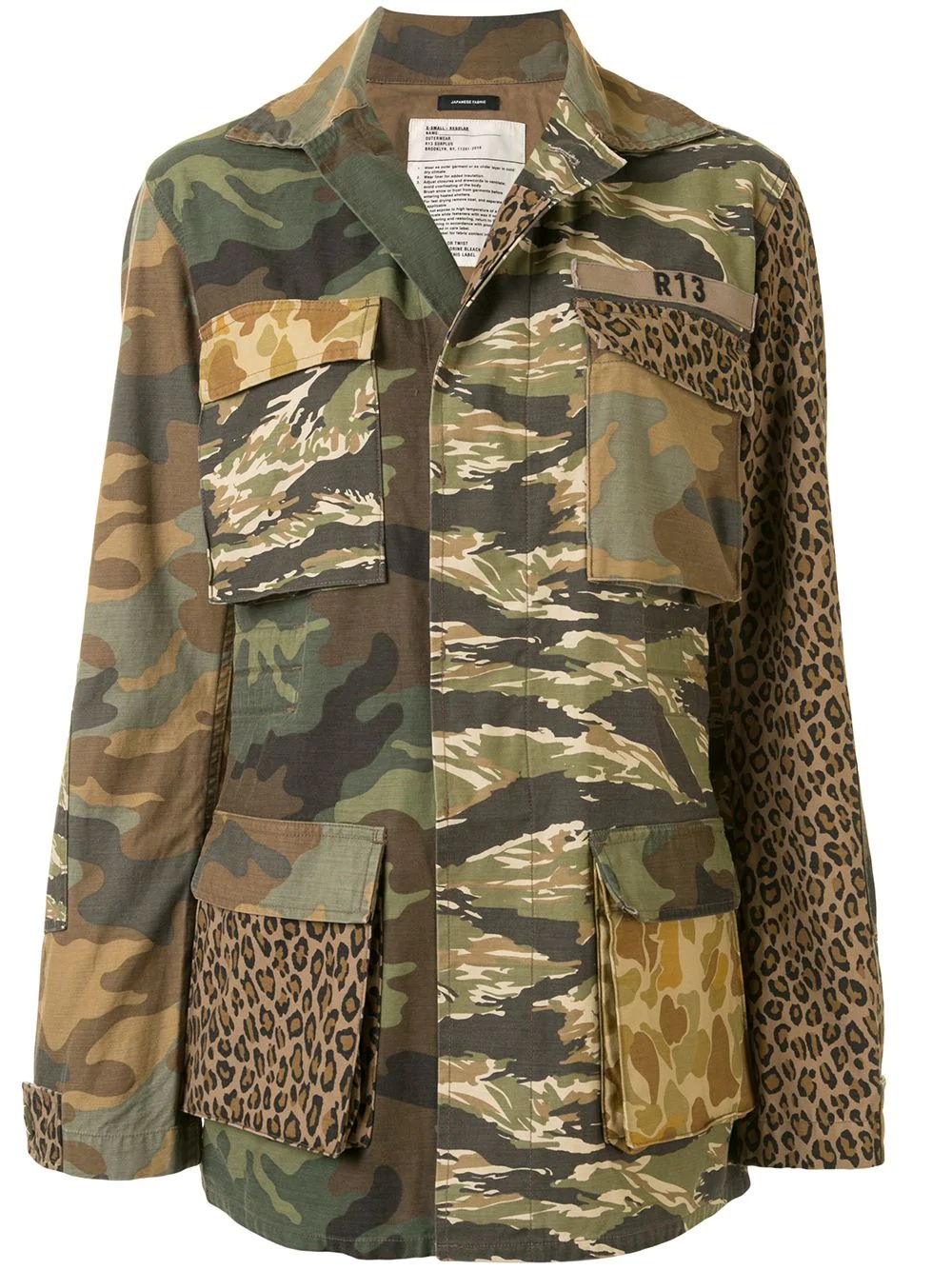 camouflage animal print shirt jacket - 1