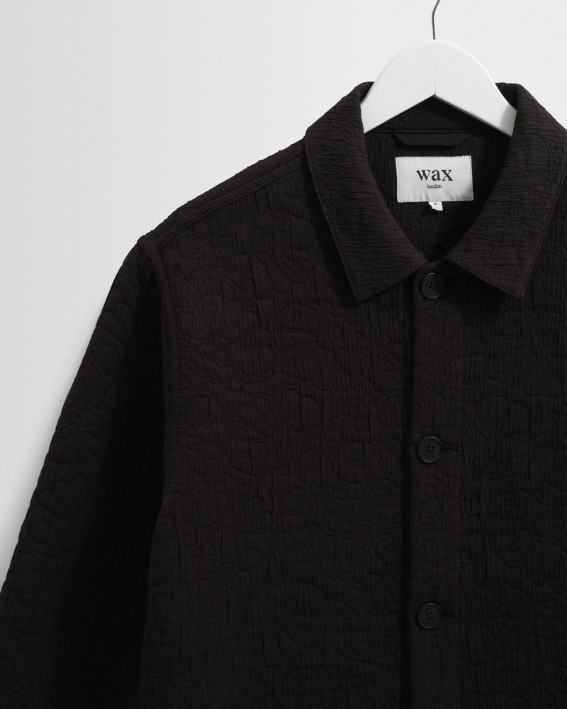 Rockley - Black Floral Quilted Cotton Overshirt 7