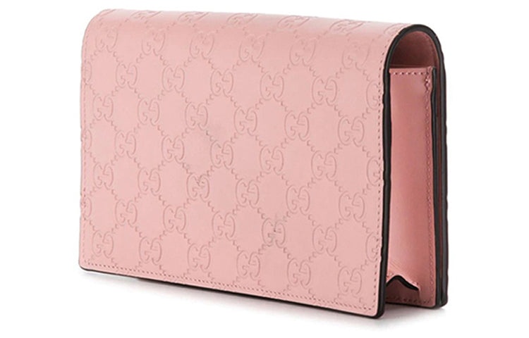 (WMNS) Gucci Metallic Logo Embossing Leather Chain Shoulder Messenger Bag Pink 548060-0G6FT-5877 - 3