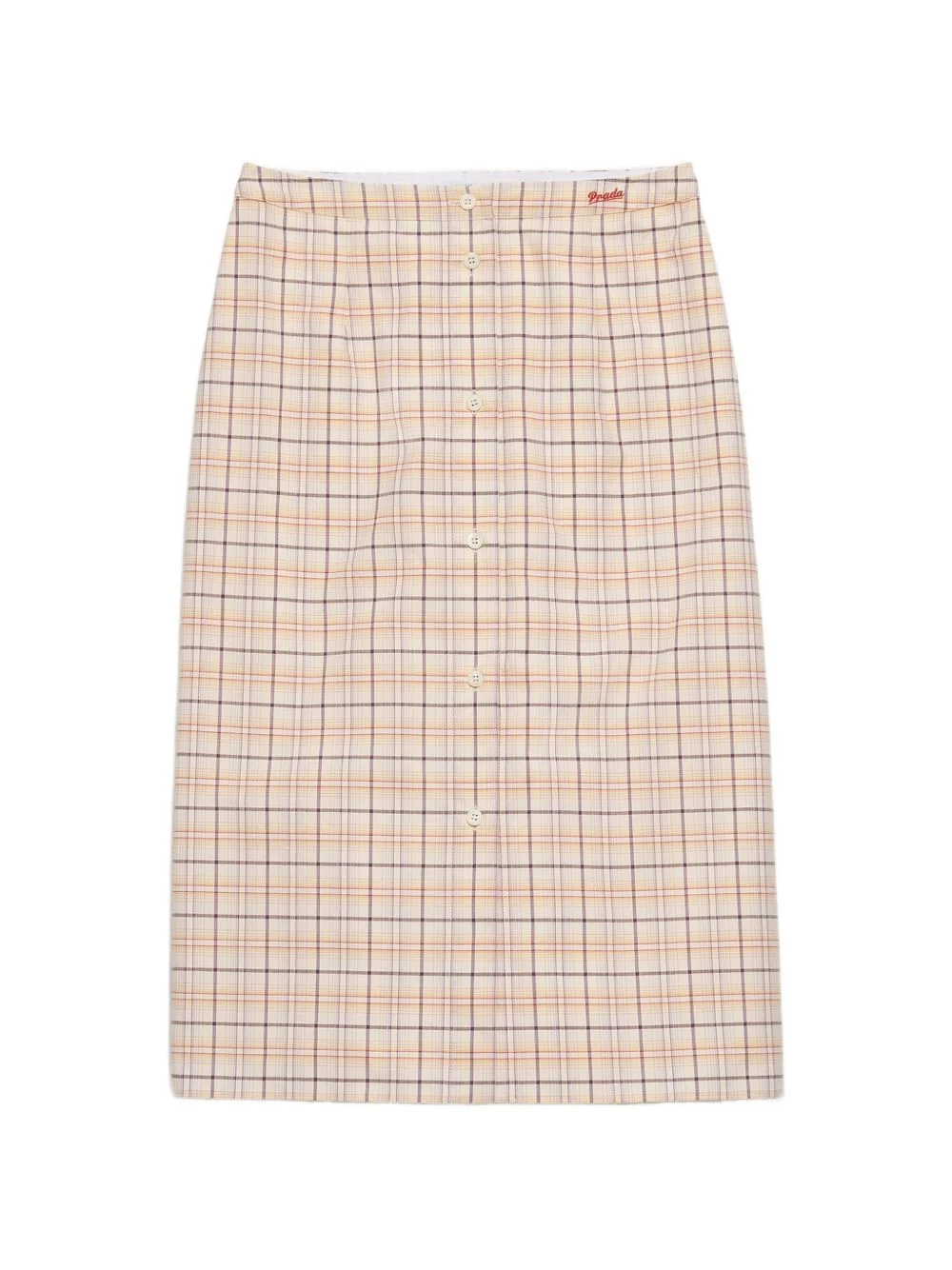 checked cotton poplin pencil skirt - 1