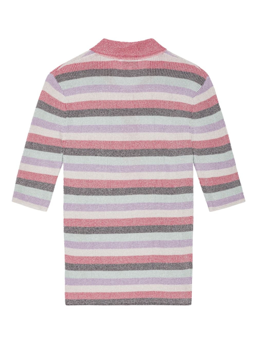 striped lurex-knit polo shirt - 6