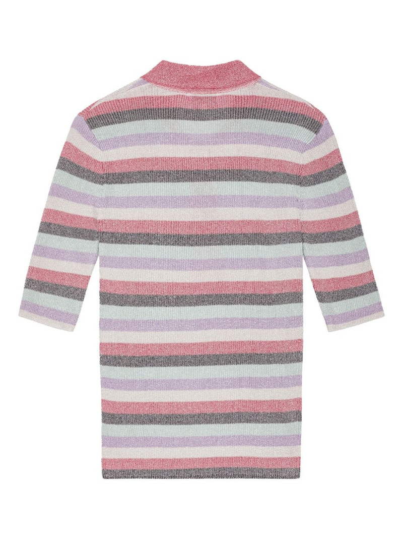 striped lurex-knit polo shirt 6
