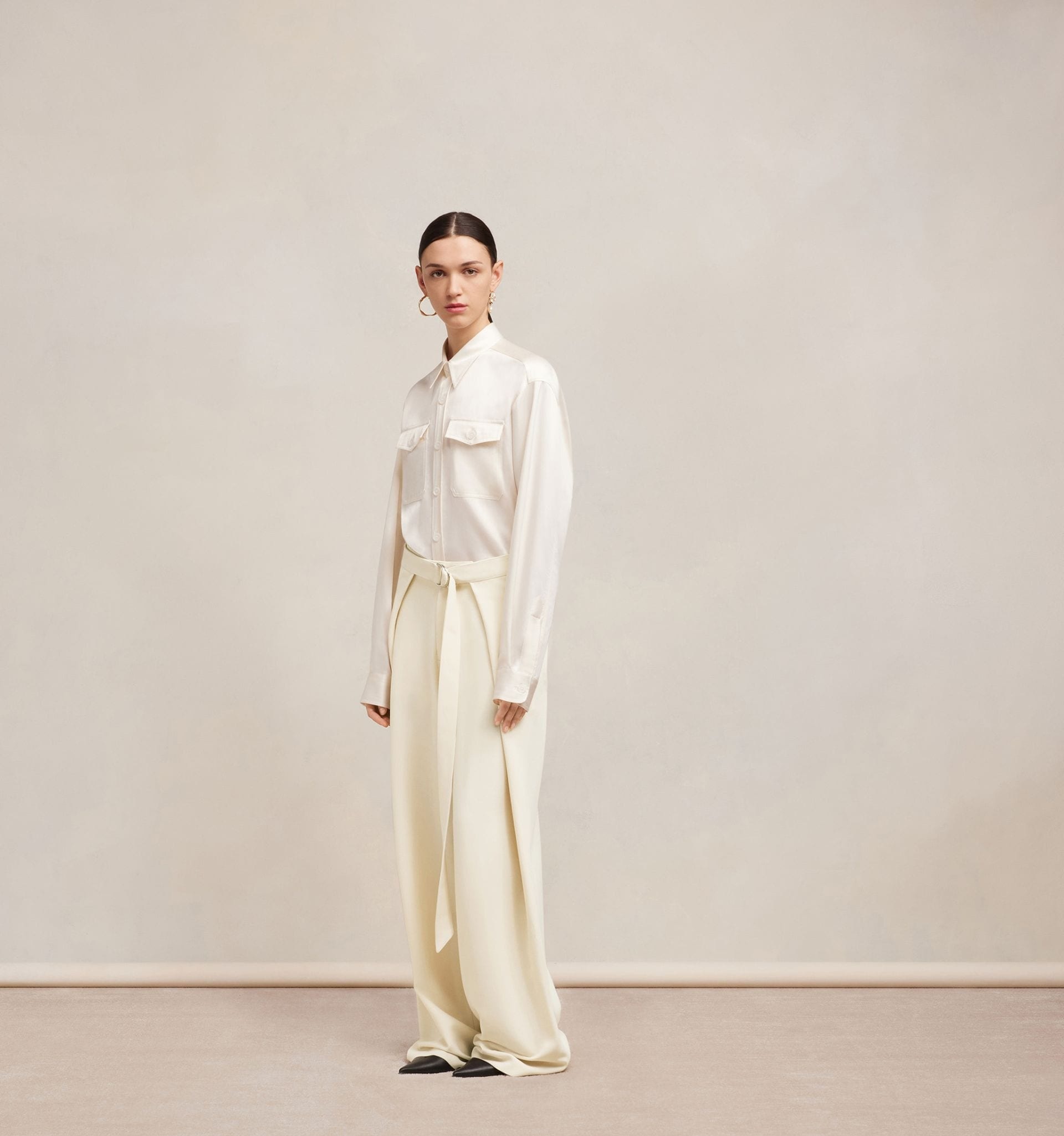 Wide Fit Trousers With Floating Panels - 4