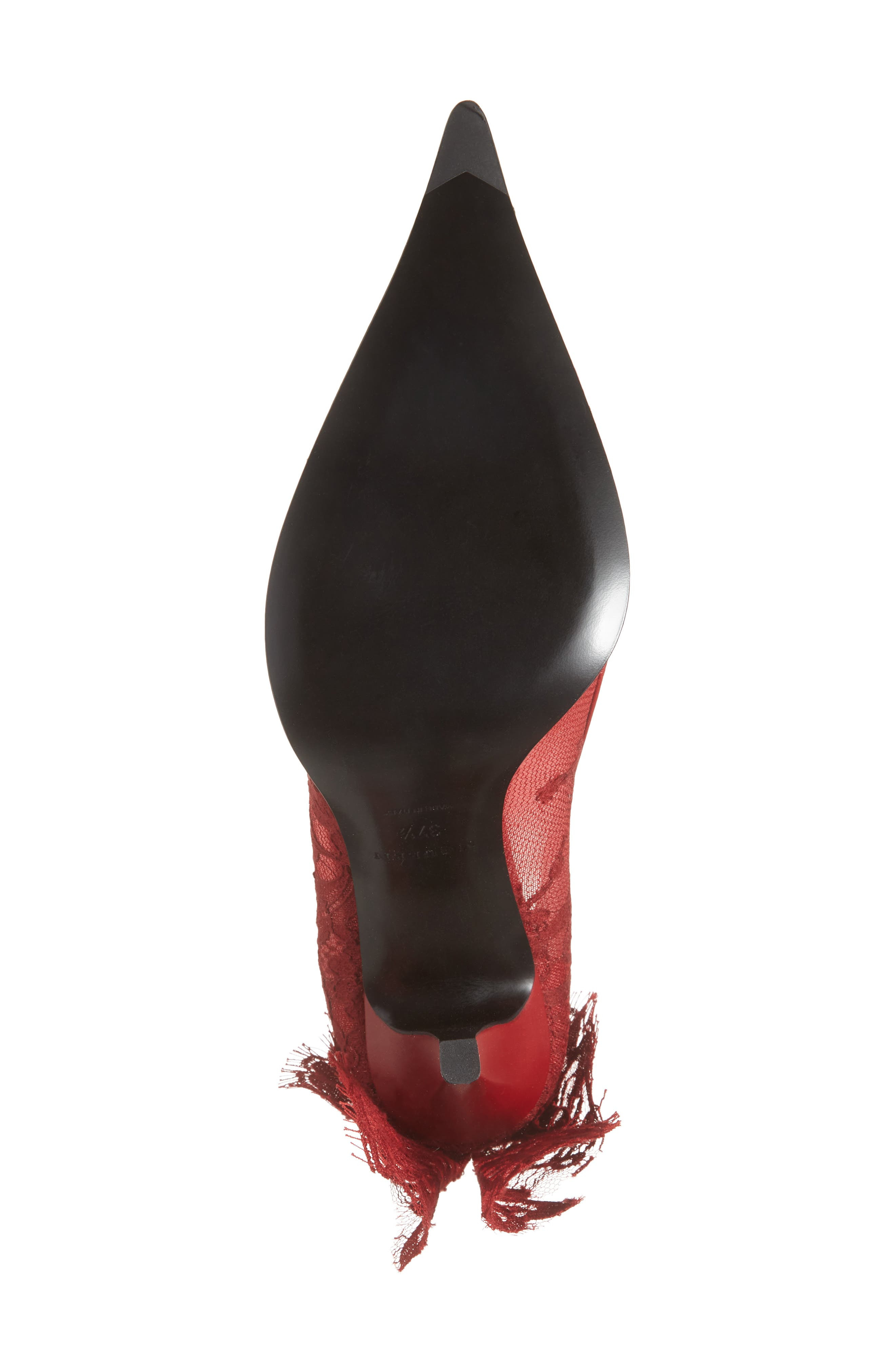 McQueen Drape Lace Pointed Toe Pump in Crimson at Nordstrom - 6