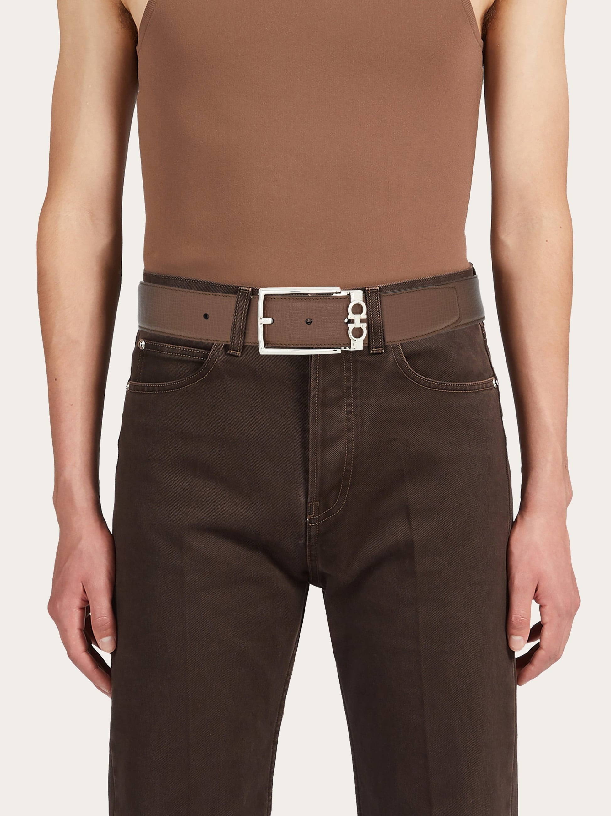 Reversible and adjustable Gancini belt - 4