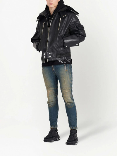 Balmain two-tone skinny jeans outlook