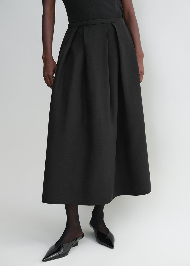 Wool silk twinflower skirt black 5