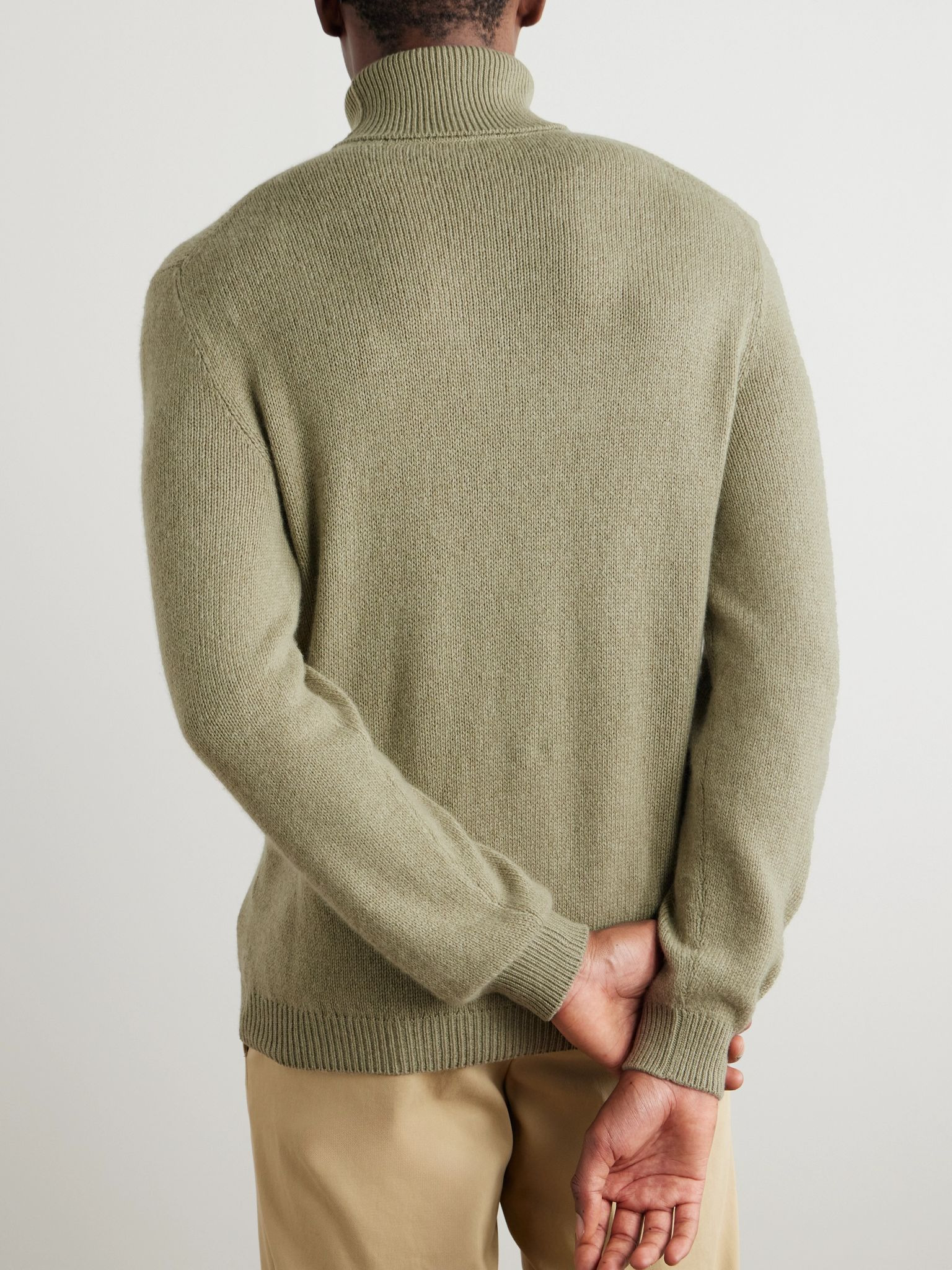 Fobello Cashmere Rollneck Sweater Sage green - 4