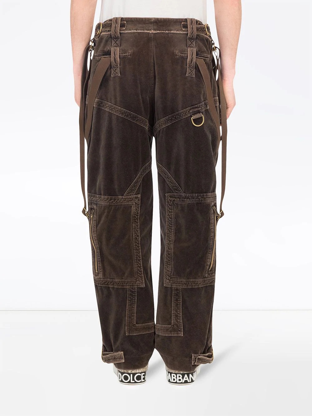 velvet cargo trousers - 4