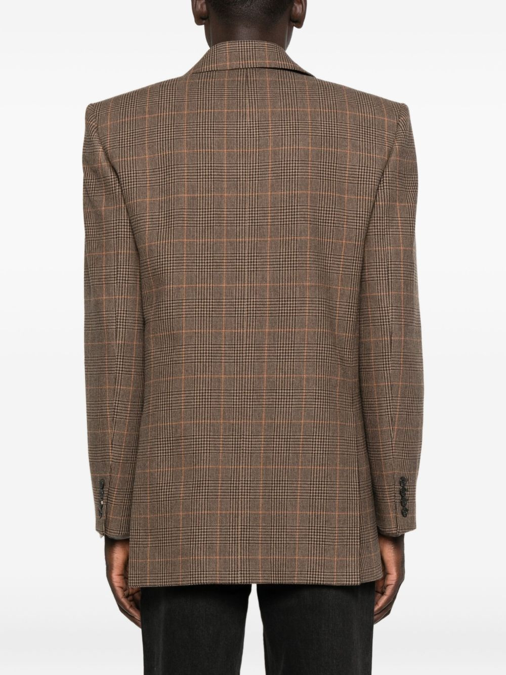 checked double-breasted jacket - 4