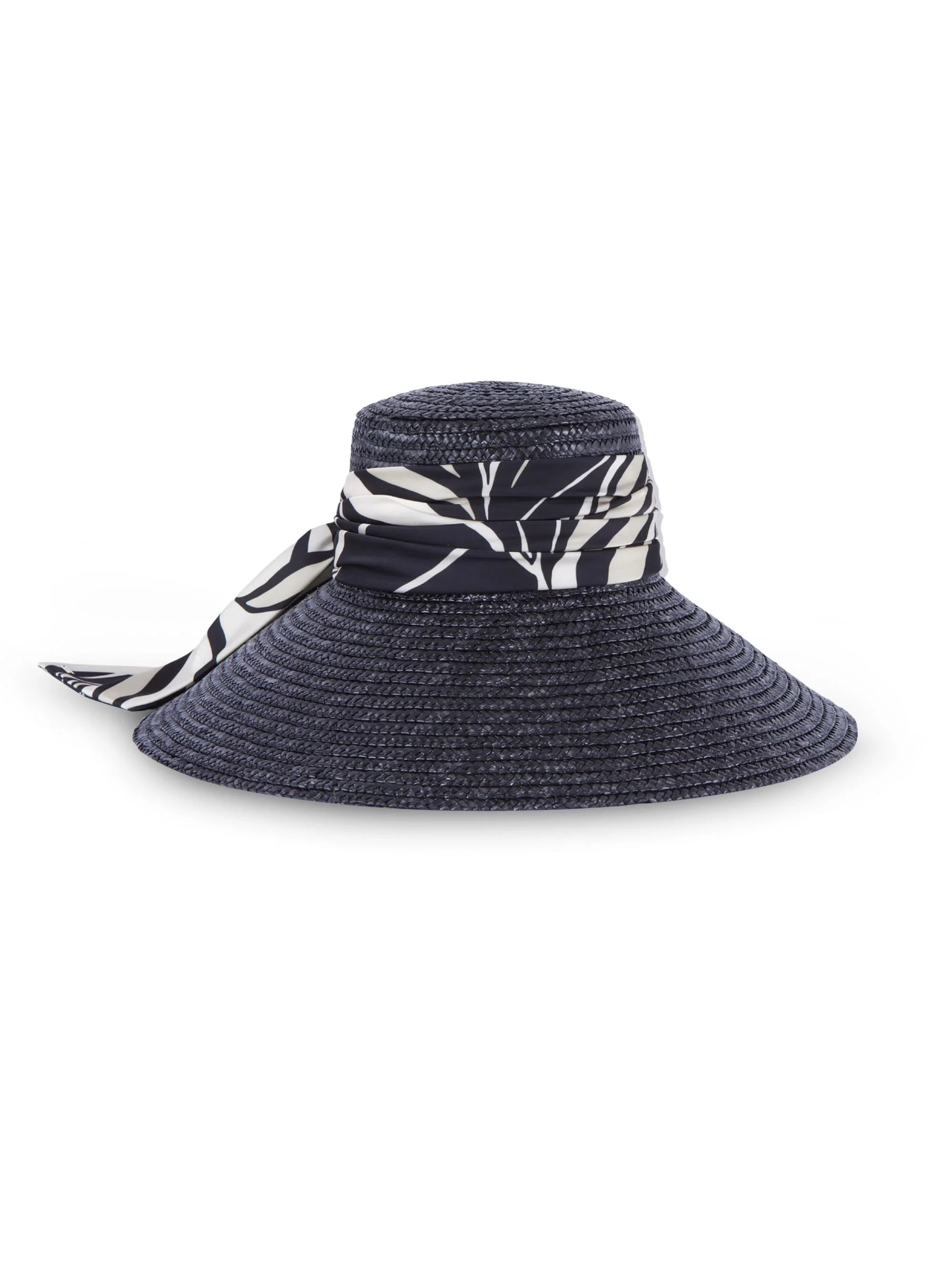 Women's Mirabel Wide-Brim Straw Sun Hat - Black - 1
