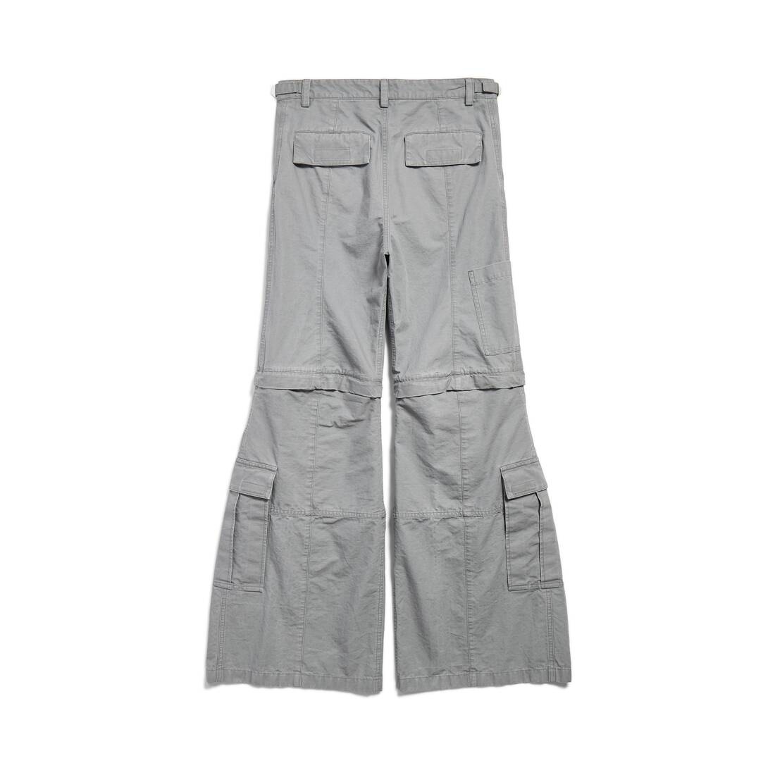 Men's Flared Cargo Pants in Grey - 6