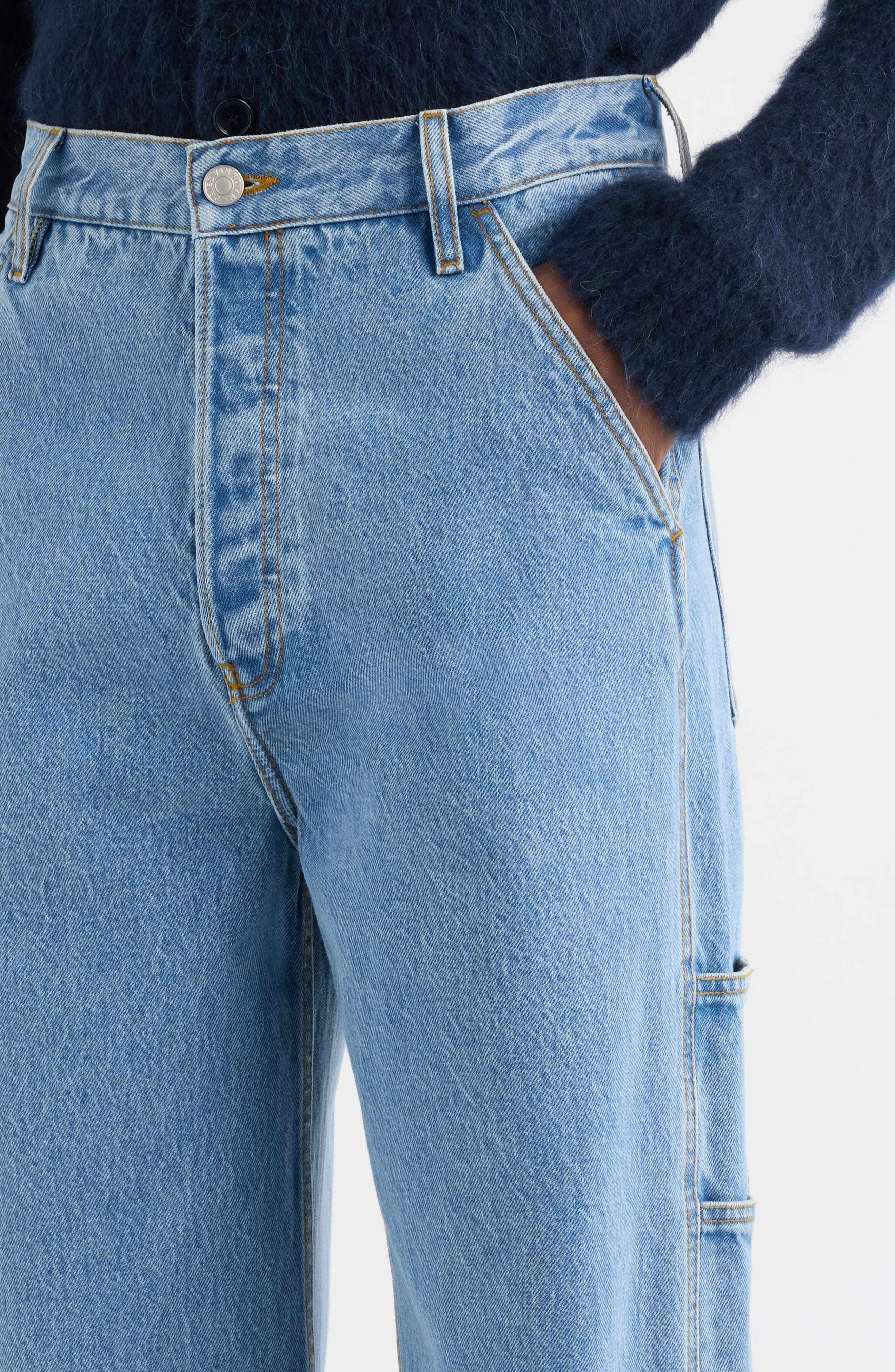 Dries Van Noten Pickerby Carpenter Jeans in Light Blue at Nordstrom - 5