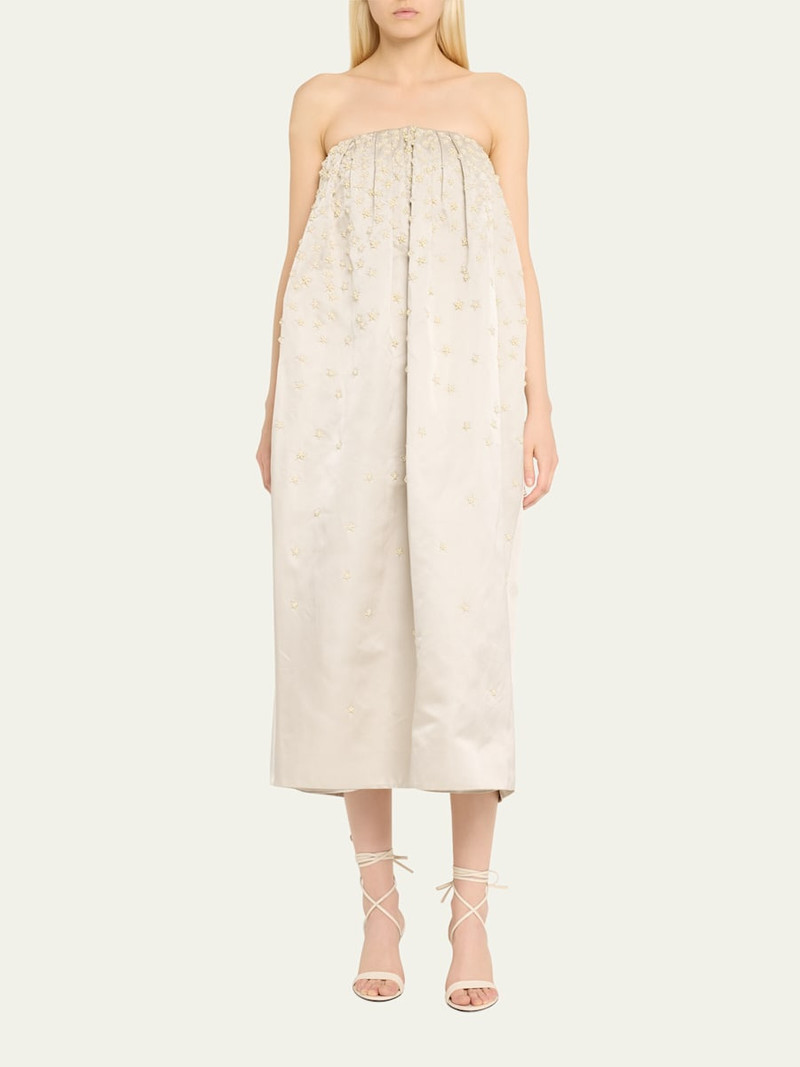 ADAM LIPPES Brynn Pearly Strapless Silk Dress outlook
