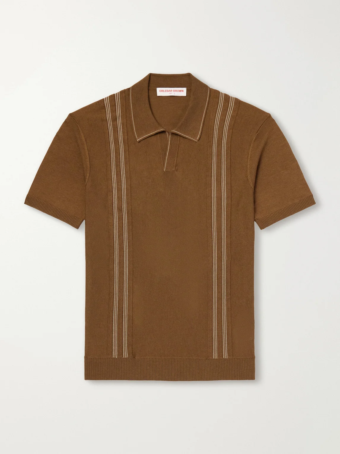 Horton Striped Silk and Organic Cotton-Blend Polo Shirt - 1