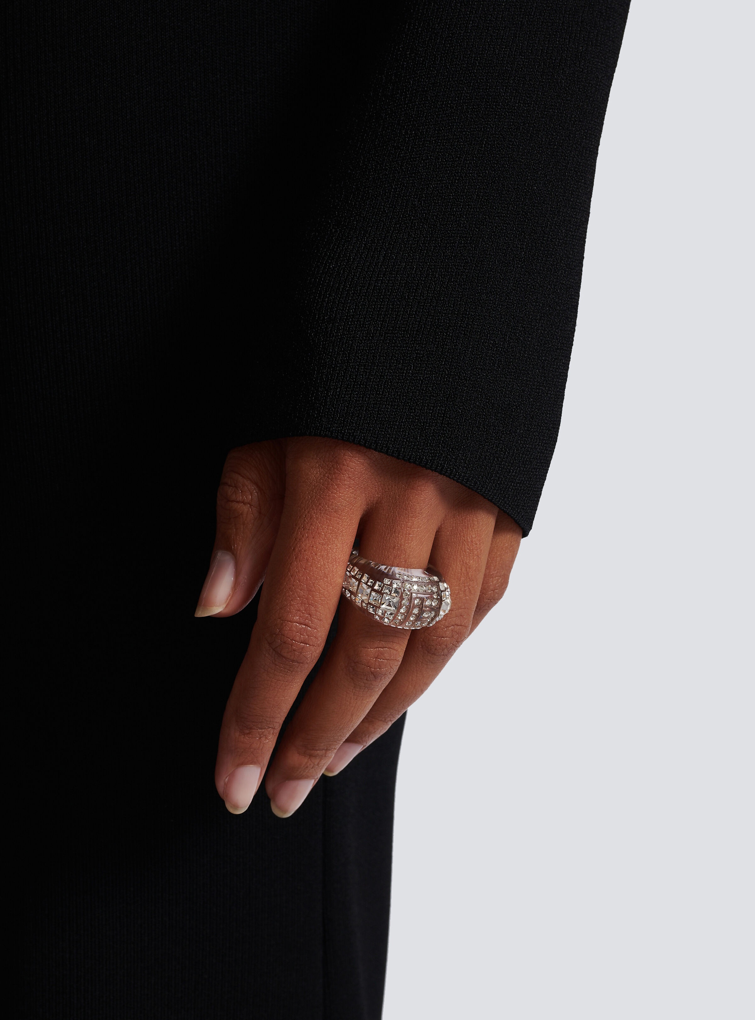 Clear rhinestone ring - 5