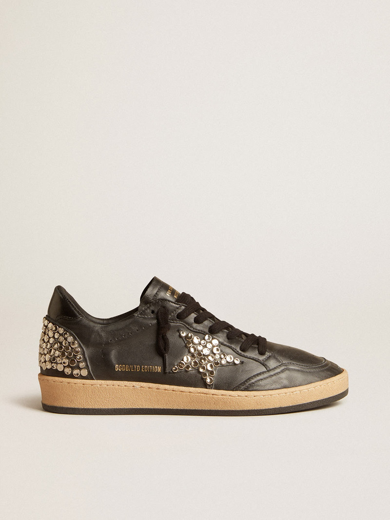 Women’s Ball Star LAB in black nappa with studded black leather star - 1