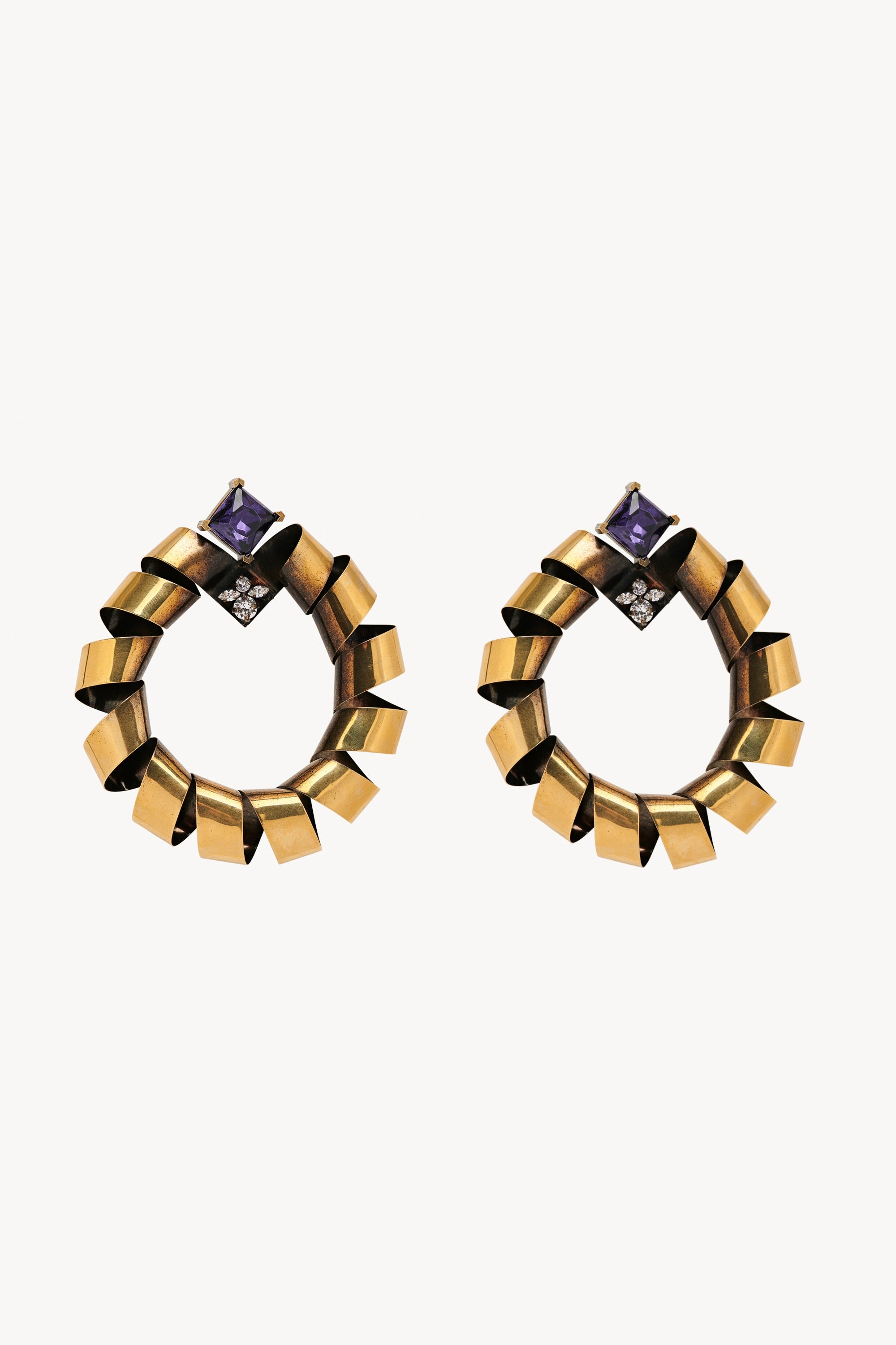 Emma Earrings in Brass - 1